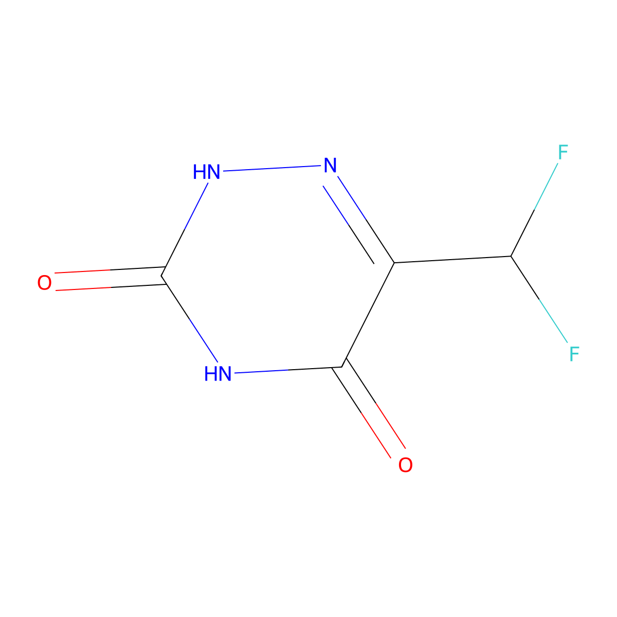 6-(difluoromethyl)-1,2,4-triazine-3,5(2H,4H)-dione molecular structure, CAS 2413572-85-5