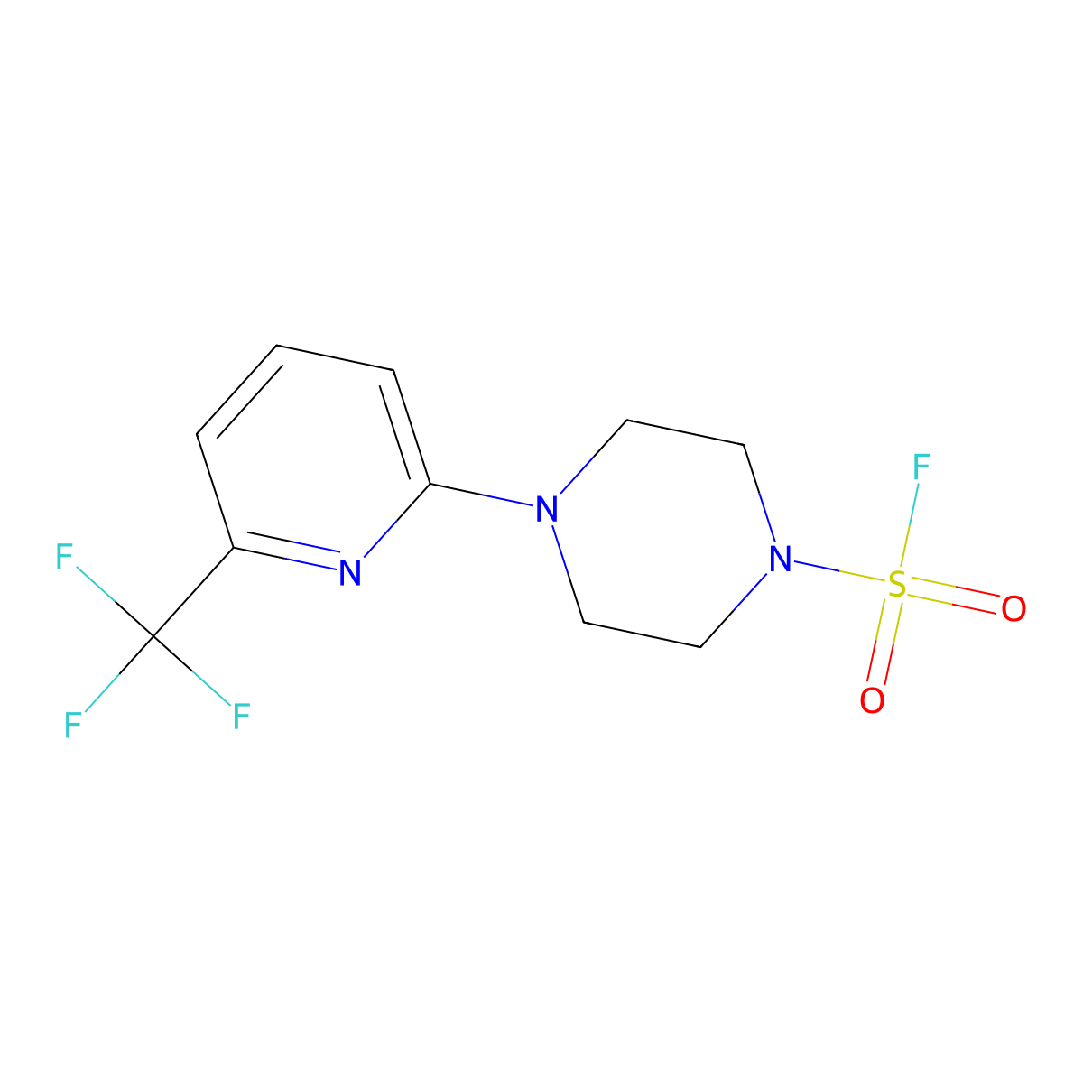 4-[6-(Trifluoromethyl)pyridin-2-yl]piperazine-1-sulfonyl fluoride molecular structure, CAS 2413597-59-6