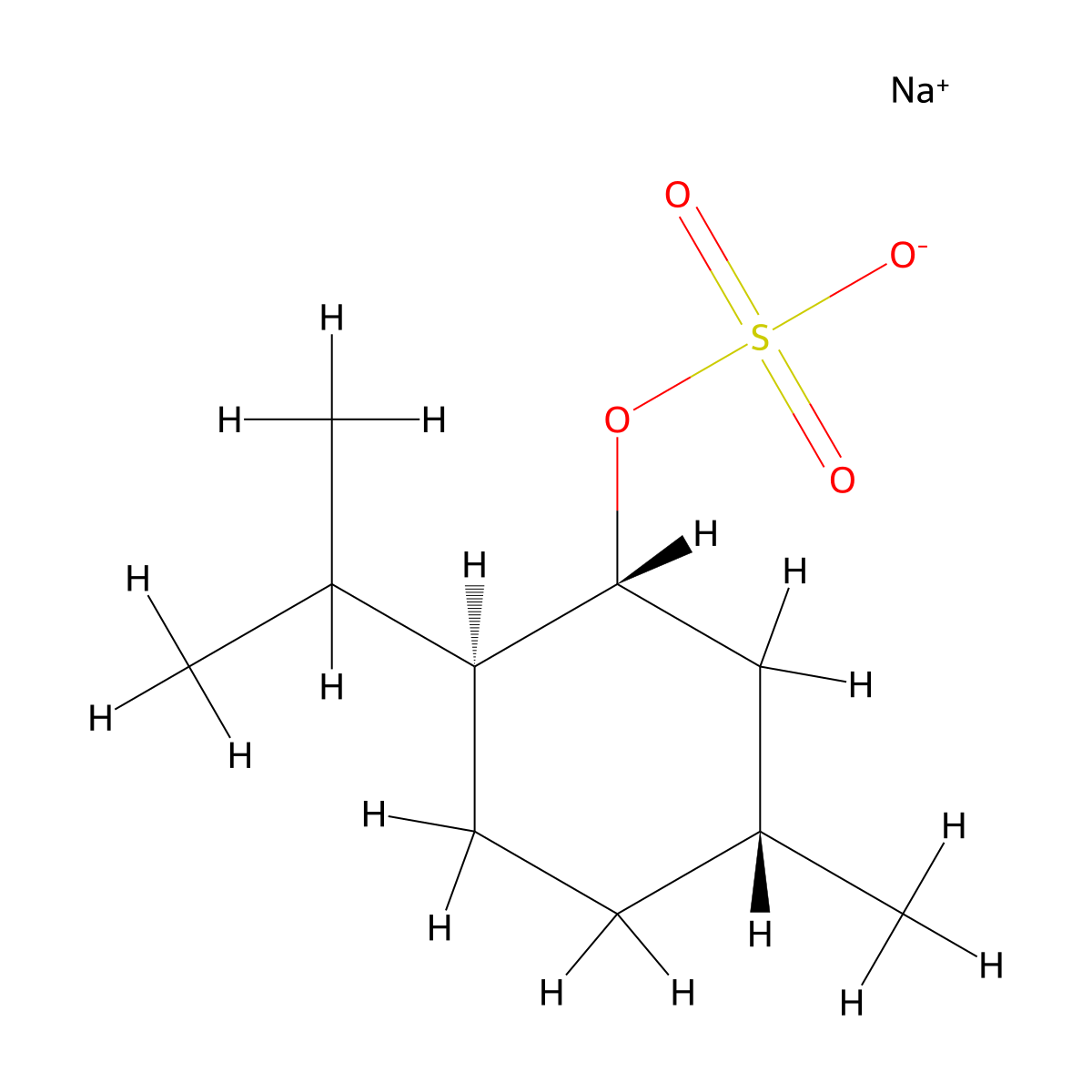 L-Menthyl sulfate sodium salt molecular structure, CAS 2413635-03-5