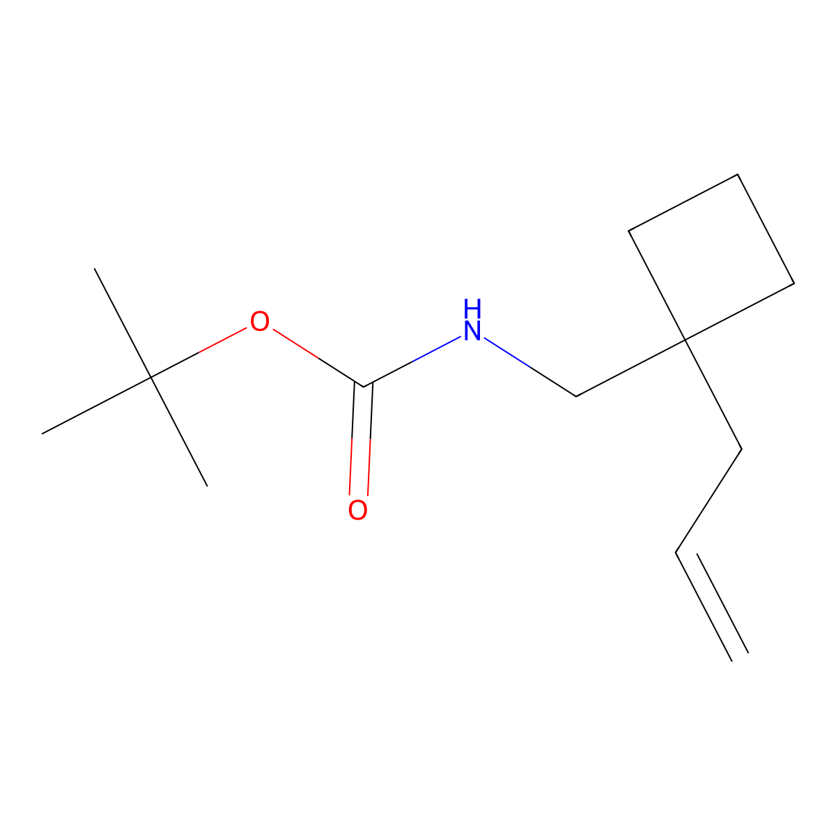 tert-butyl N-[(1-allylcyclobutyl)methyl]carbamate molecular structure, CAS 2413651-74-6