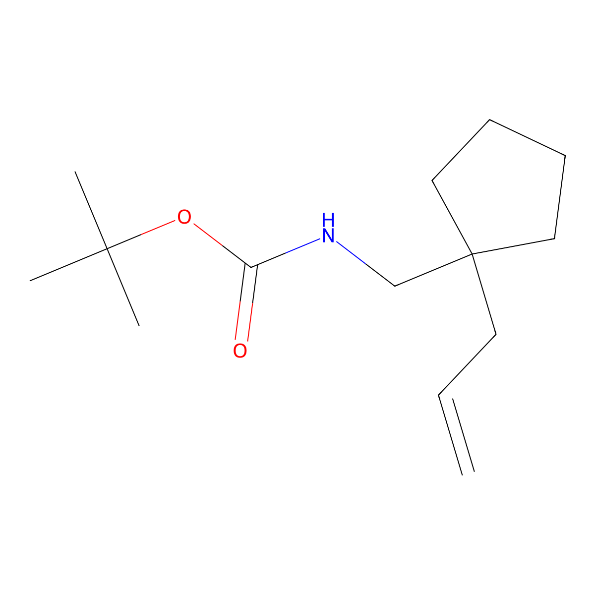 tert-butyl N-{[1-(prop-2-en-1-yl)cyclopentyl]methyl}carbamate molecular structure, CAS 2413651-75-7