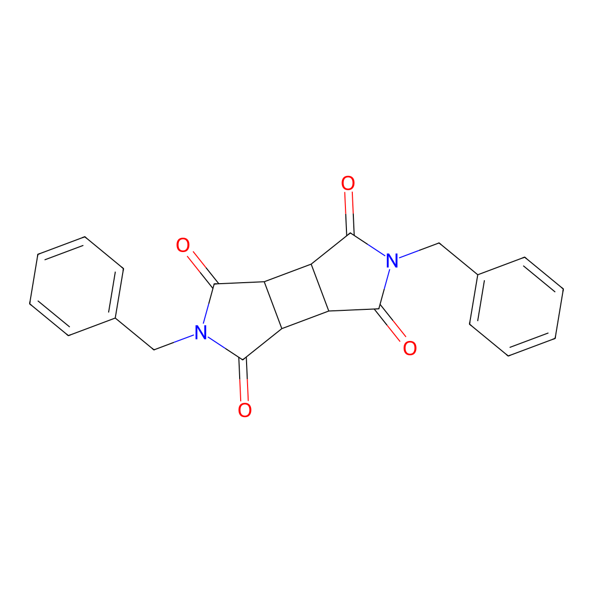 (1R,2R,6S,7S)-4,9-dibenzyl-4,9-diazatricyclo[5.3.0.0,2,6]decane-3,5,8,10-tetrone molecular structure, CAS 2413758-47-9
