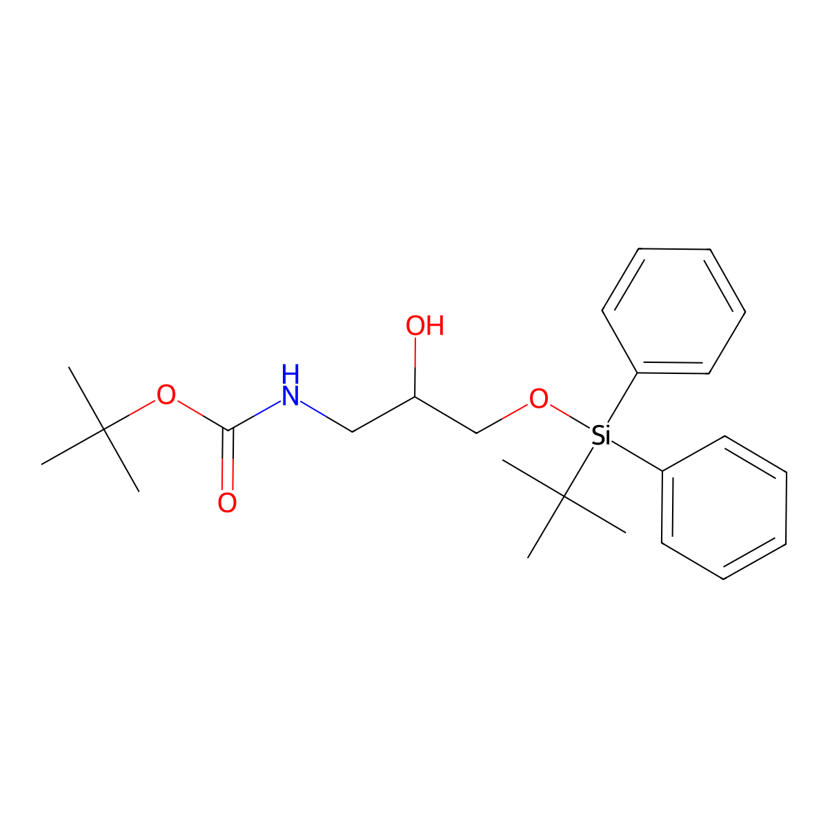 Tert-butyl (3-((tert-butyldiphenylsilyl)oxy)-2-hydroxypropyl)carbamate molecular structure, CAS 2413796-67-3