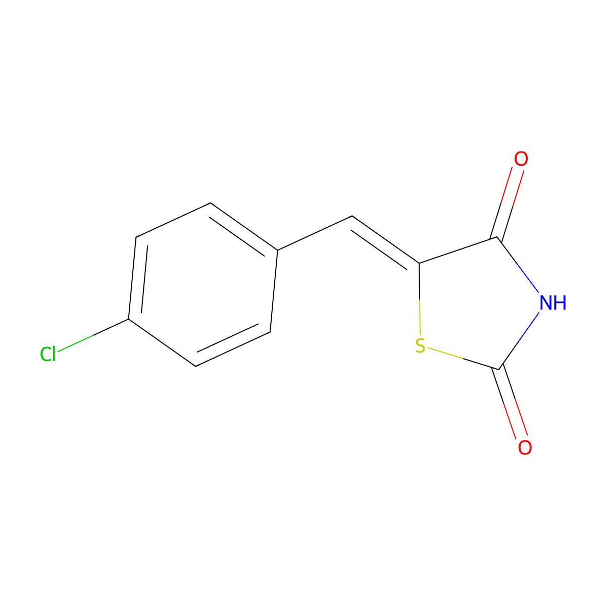 5-(4-Chlorobenzylidene)-2,4-thiazolidinedione molecular structure, CAS 24138-83-8