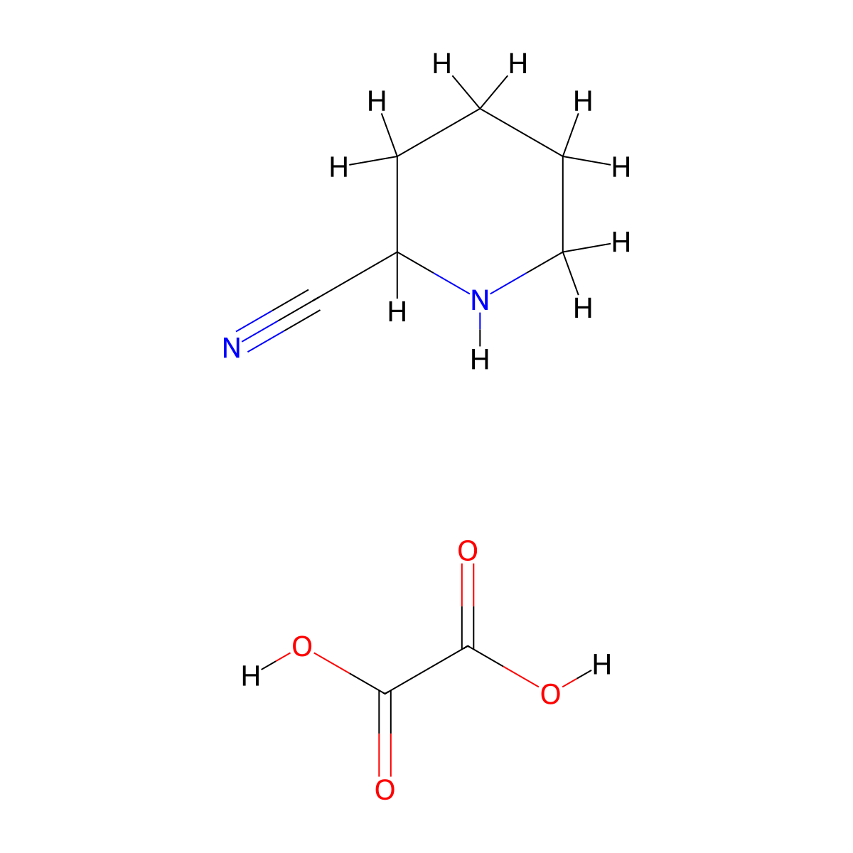 Piperidine-2-carbonitrile oxalate molecular structure, CAS 2413814-88-5