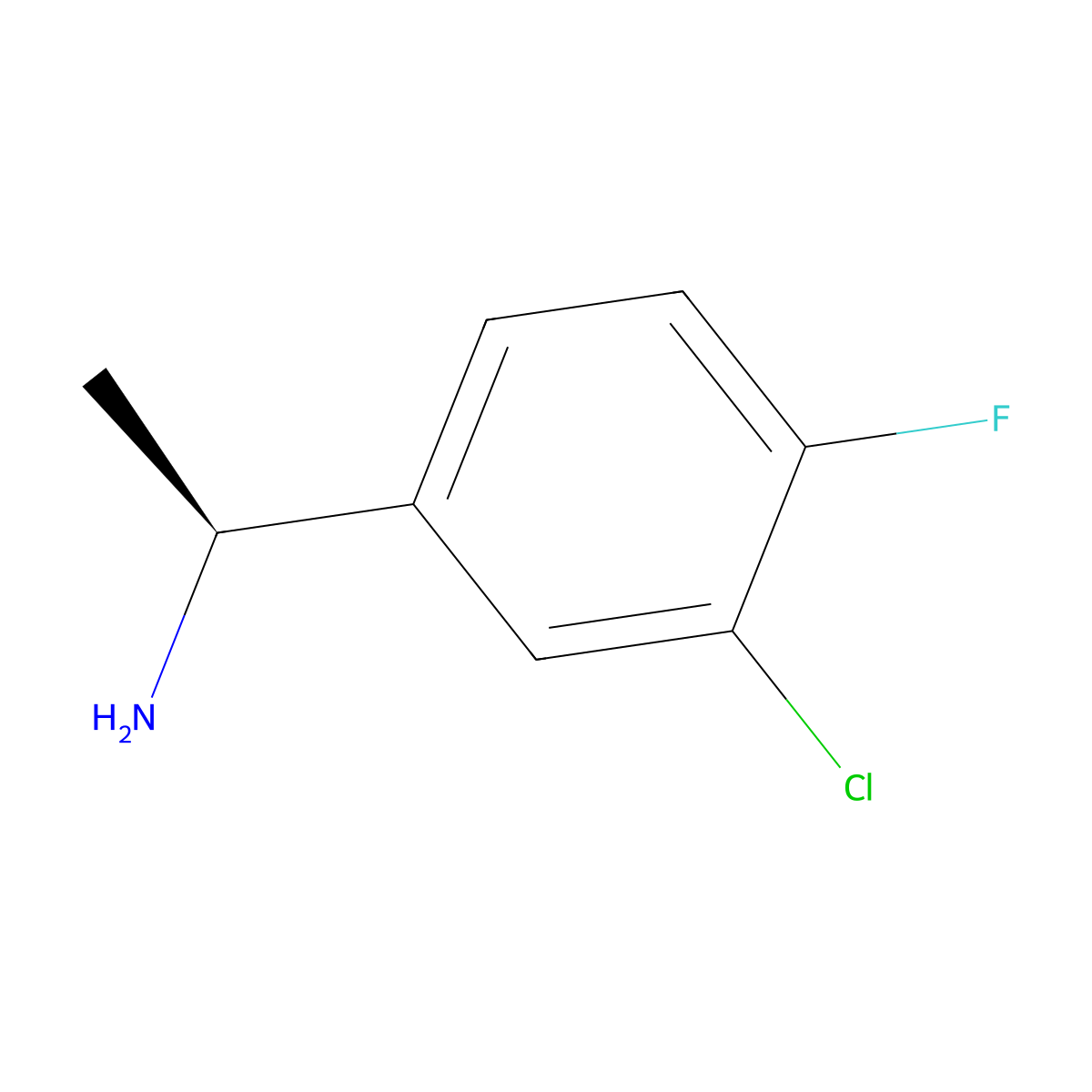 (S)-1-(3-Chloro-4-fluorophenyl)ethanamine molecular structure, CAS 2413817-92-0