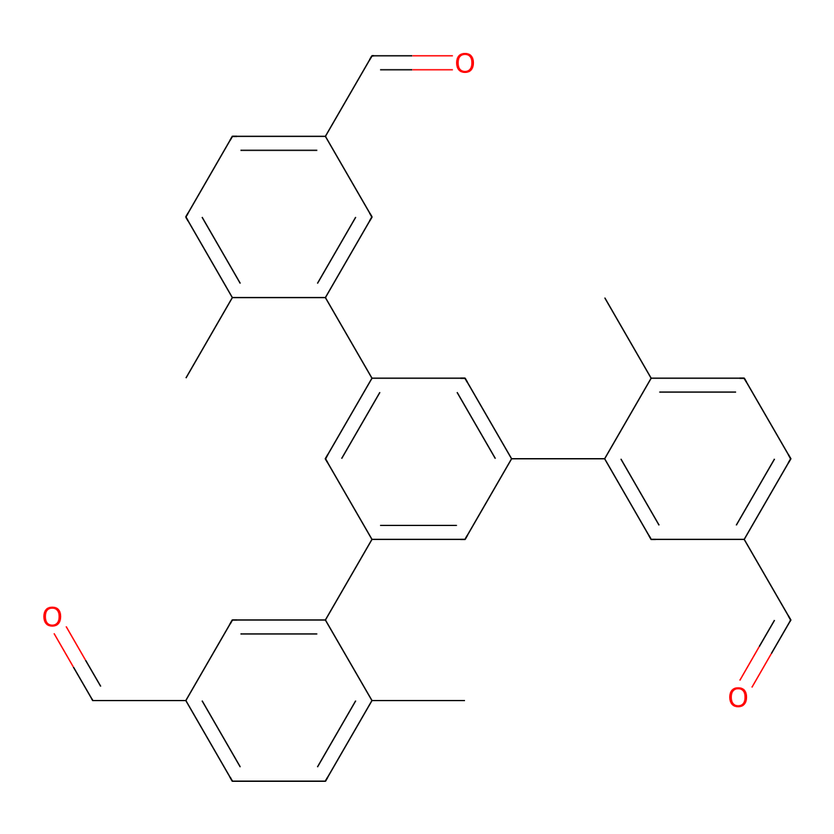 5'-(5-Formyl-2-methylphenyl)-6,6''-dimethyl-[1,1':3',1''-terphenyl]-3,3''-dicarbaldehyde molecular structure, CAS 2413827-89-9
