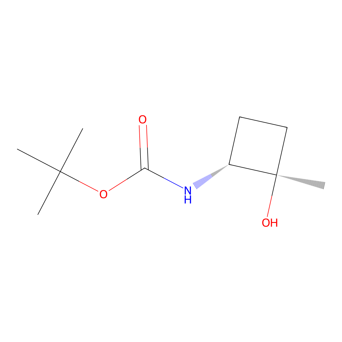 rac-tert-butyl N-[(1R,2R)-2-hydroxy-2-methylcyclobutyl]carbamate molecular structure, CAS 2413846-27-0