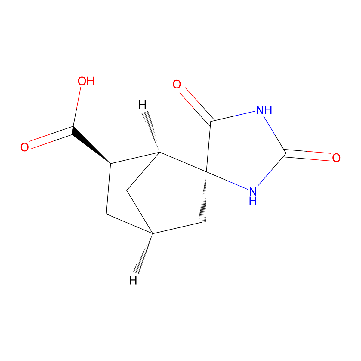 rac-(1R,2R,4S,6S)-2',5'-dioxospiro[bicyclo[2.2.1]heptane-2,4'-imidazolidine]-6-carboxylic acid molecular structure, CAS 2413846-28-1