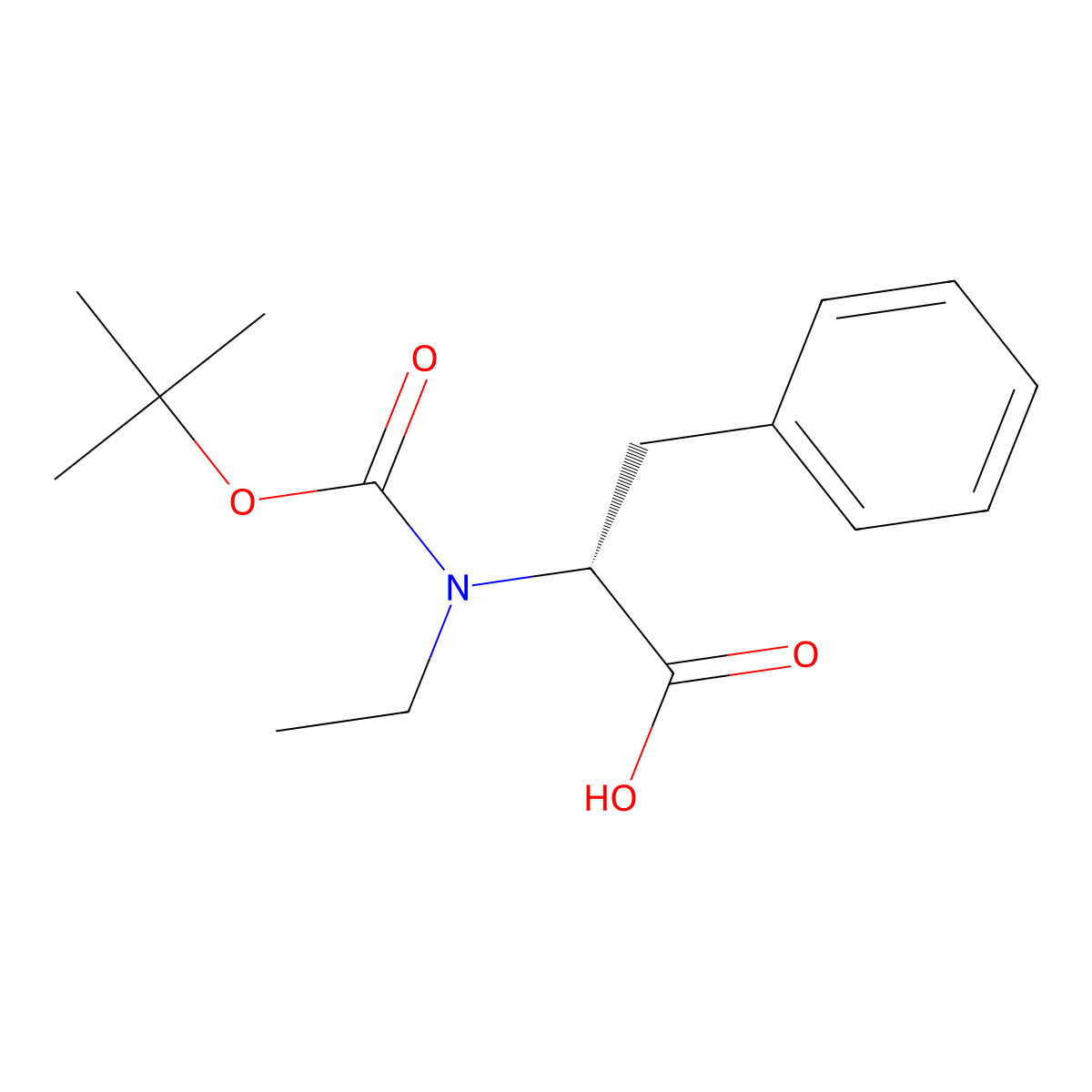 (2R)-2-{[(tert-butoxy)carbonyl](ethyl)amino}-3-phenylpropanoicacid molecular structure, CAS 2413846-38-3