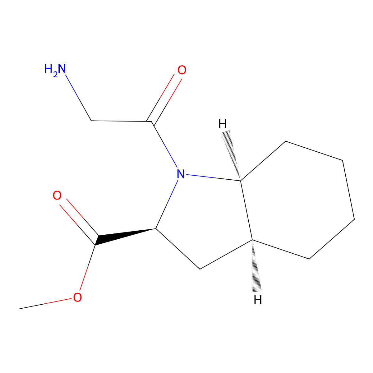 methyl (2S,3aS,7aS)-1-(2-aminoacetyl)-octahydro-1H-indole-2-carboxylate molecular structure, CAS 2413846-39-4
