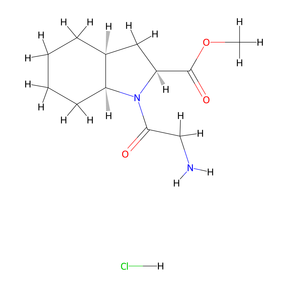 methyl(2S,3aS,7aS)-1-(2-aminoacetyl)-octahydro-1H-indole-2-carboxylatehydrochloride molecular structure, CAS 2413846-40-7