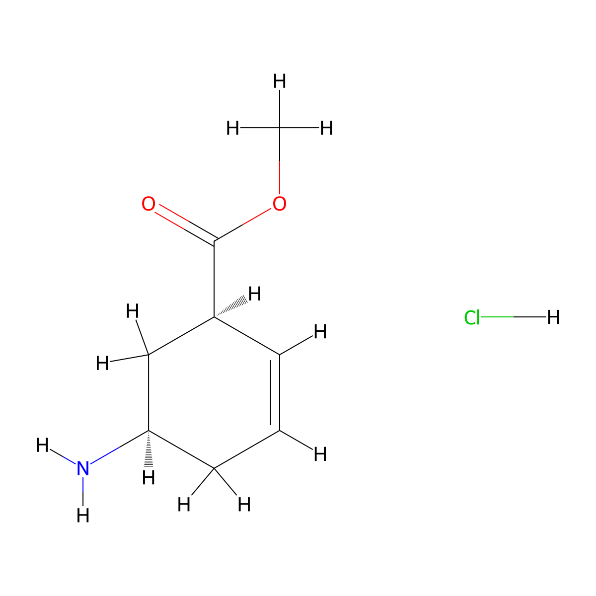 rac-methyl (1R,5R)-5-aminocyclohex-2-ene-1-carboxylate hydrochloride molecular structure, CAS 2413846-48-5