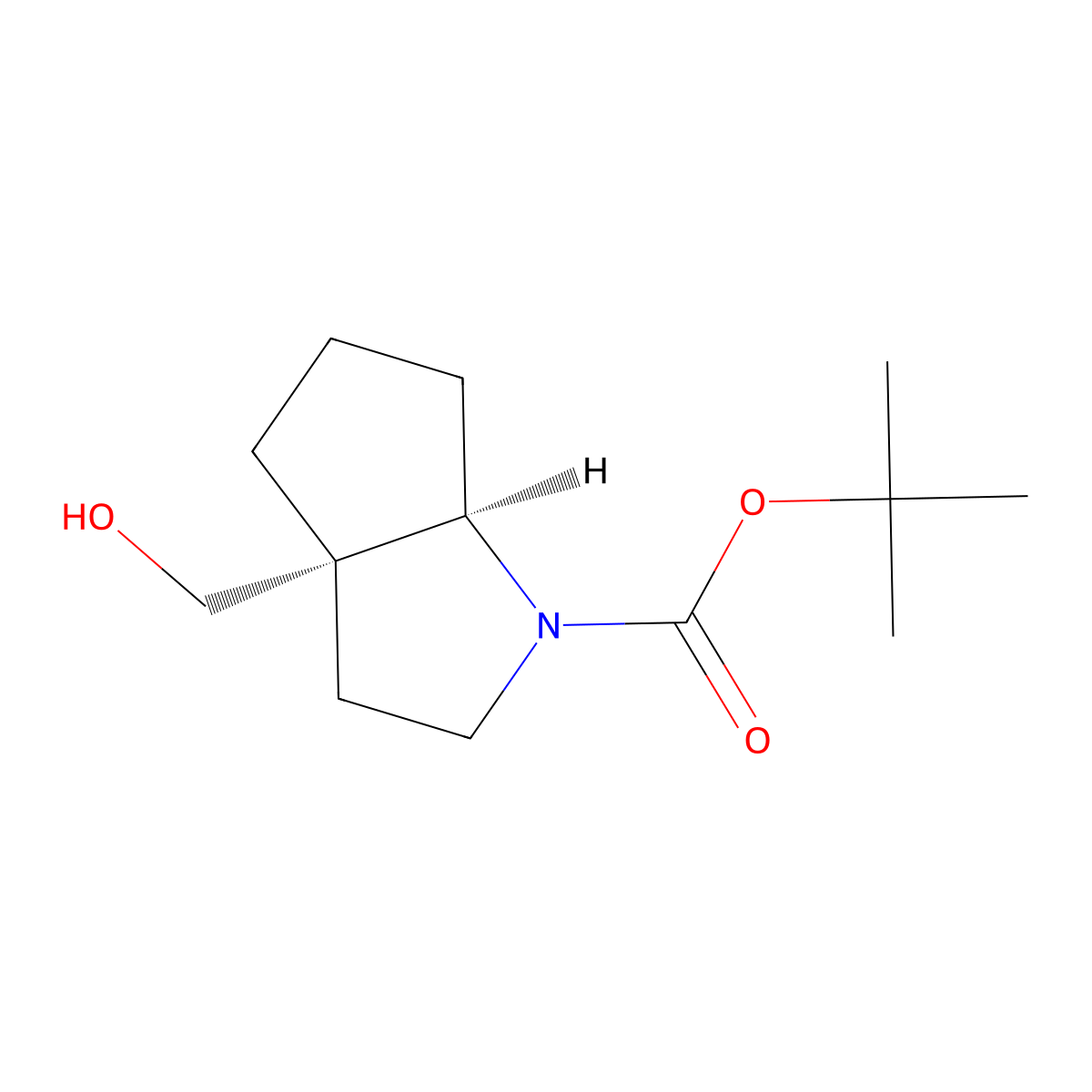 tert-butyl (3aS,6aR)-3a-(hydroxymethyl)-octahydrocyclopenta[b]pyrrole-1-carboxylate molecular structure, CAS 2413846-49-6