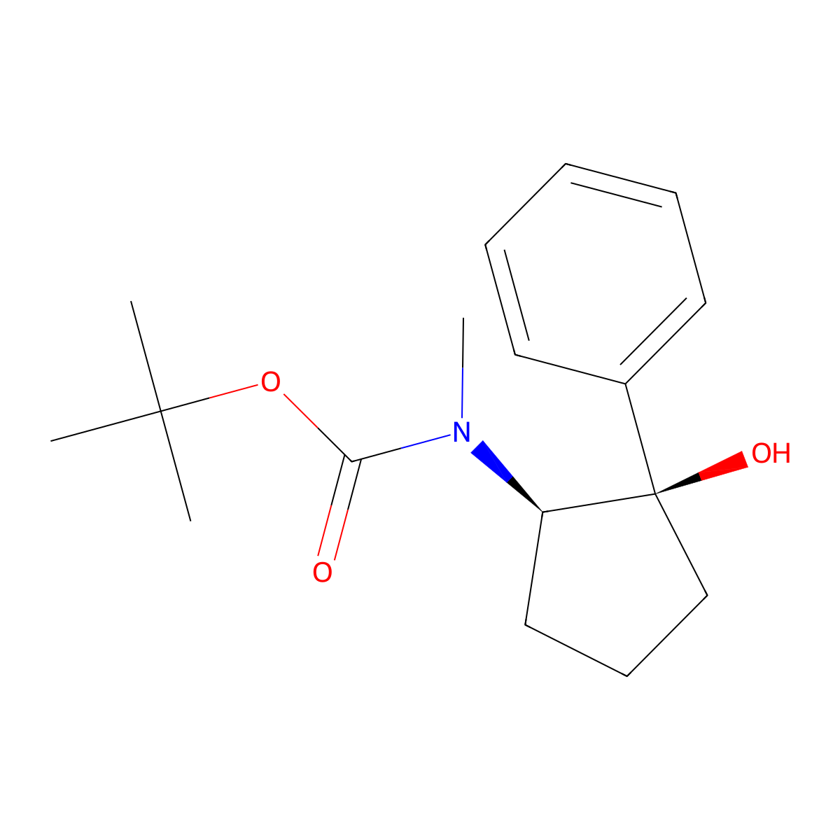rac-tert-butyl N-[(1R,2R)-2-hydroxy-2-phenylcyclopentyl]-N-methylcarbamate molecular structure, CAS 2413846-51-0