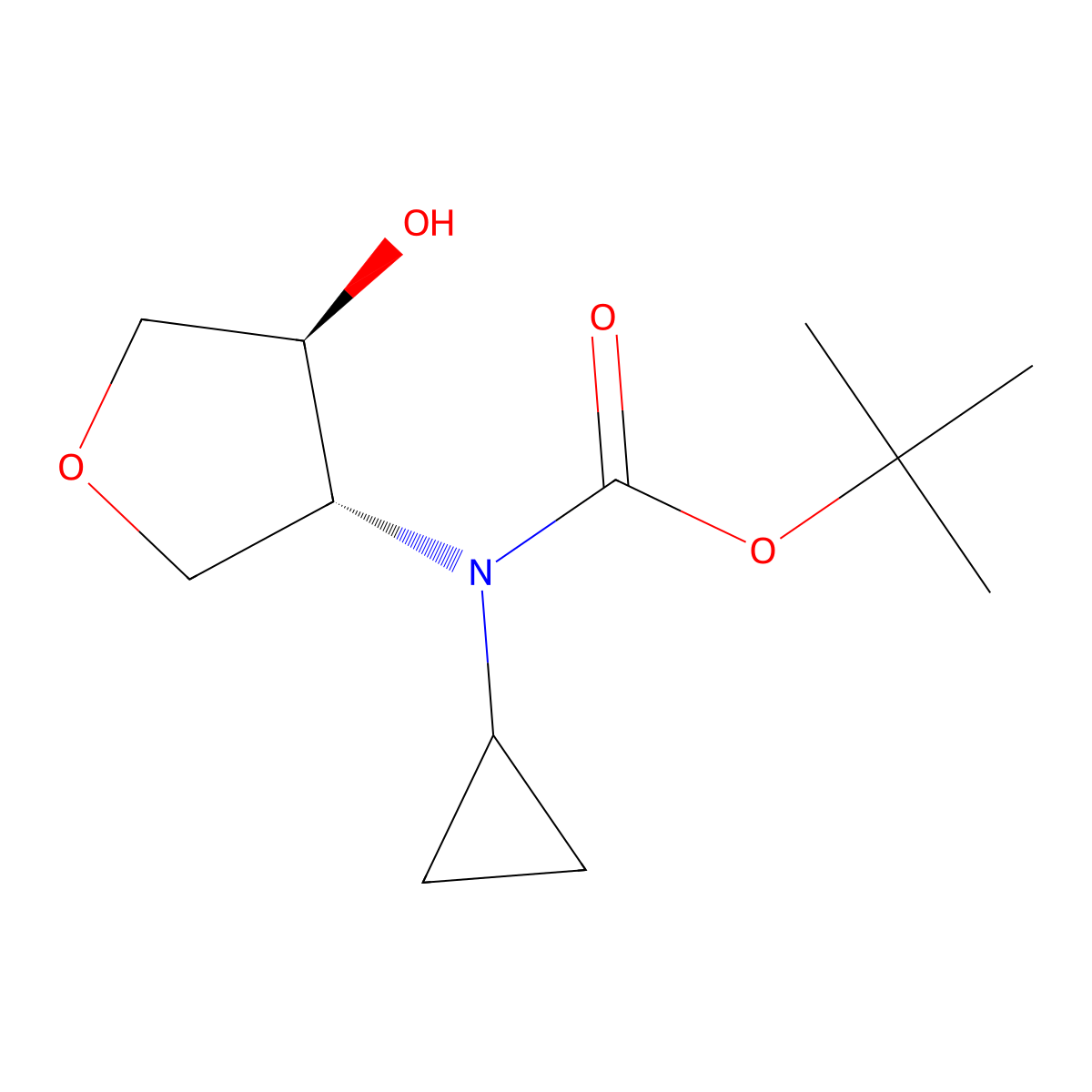 rac-tert-butyl N-cyclopropyl-N-[(3R,4S)-4-hydroxyoxolan-3-yl]carbamate molecular structure, CAS 2413846-63-4