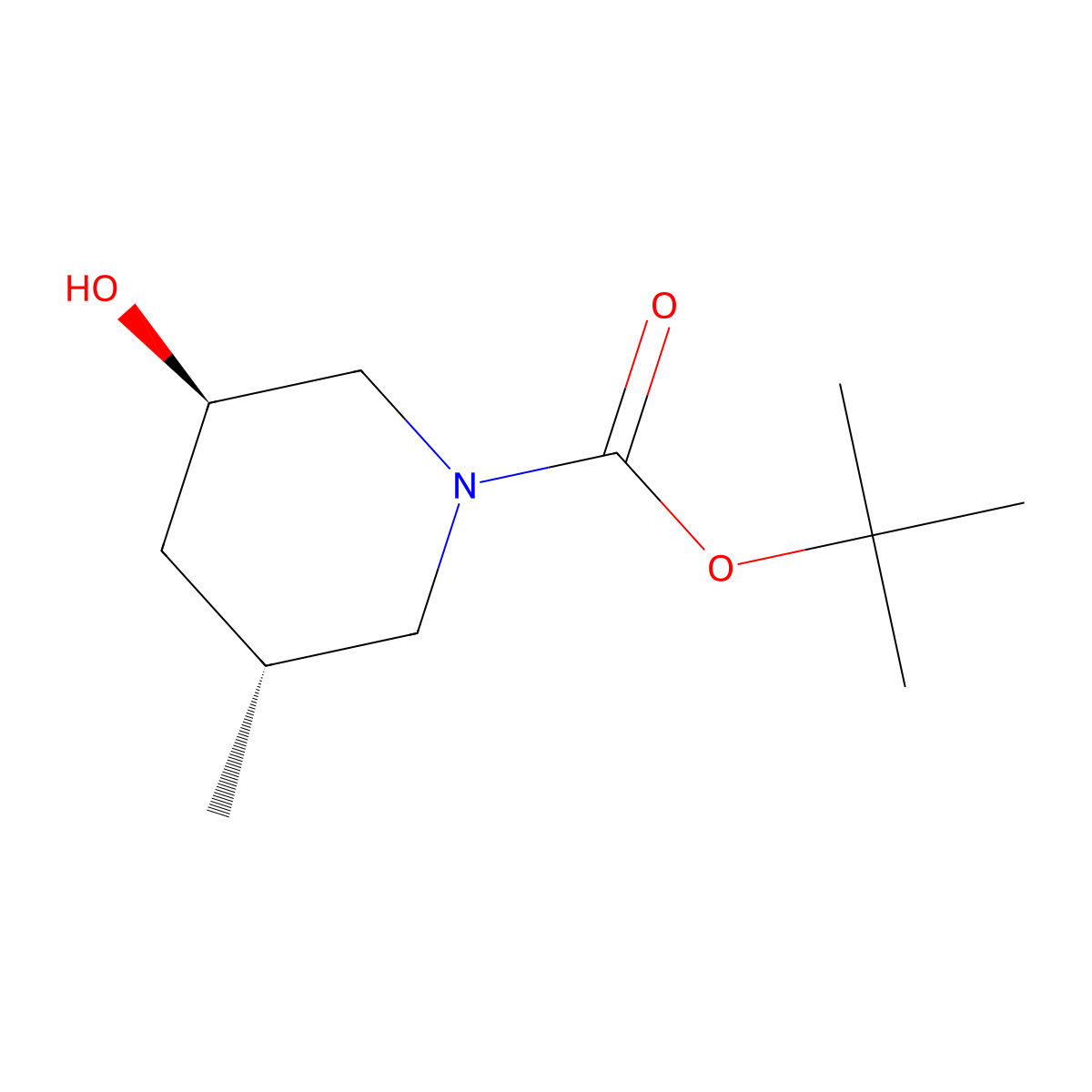 Tert-butyl (3R,5R)-3-hydroxy-5-methylpiperidine-1-carboxylate molecular structure, CAS 2413846-73-6