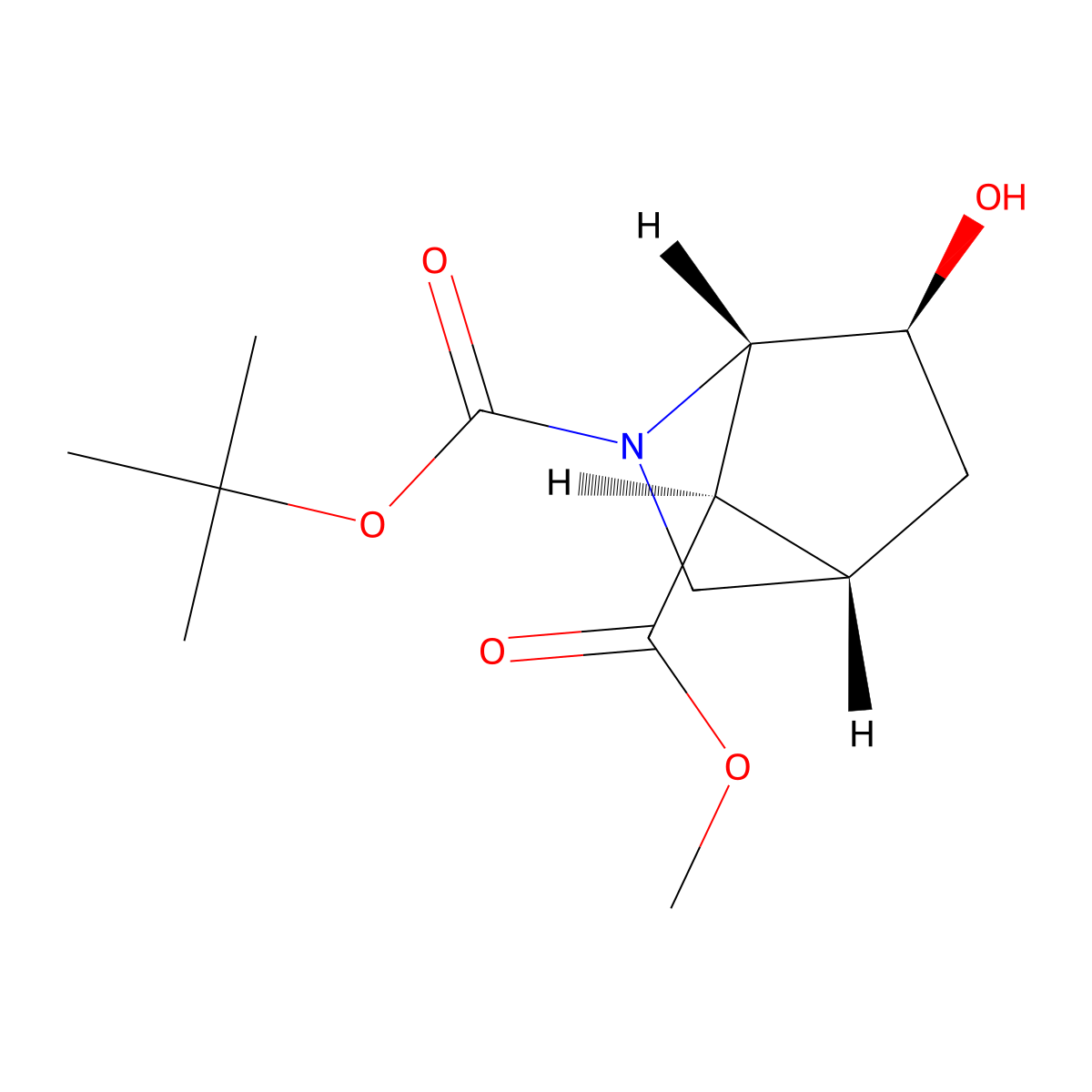 rac-2-tert-butyl 7-methyl (1R,4R,6R,7S)-6-hydroxy-2-azabicyclo[2.2.1]heptane-2,7-dicarboxylate molecular structure, CAS 2413846-83-8