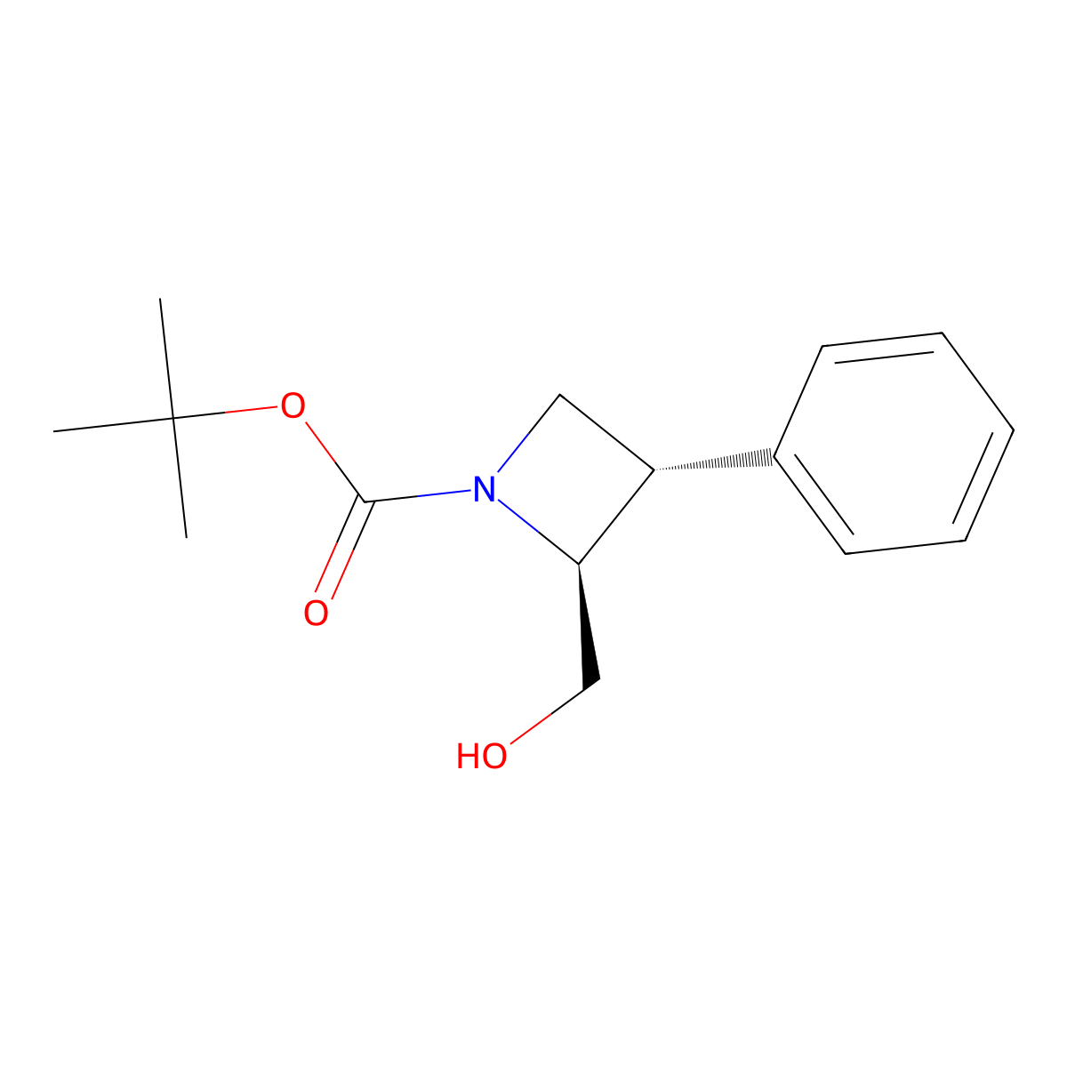 rac-tert-butyl (2R,3R)-2-(hydroxymethyl)-3-phenylazetidine-1-carboxylate molecular structure, CAS 2413846-93-0