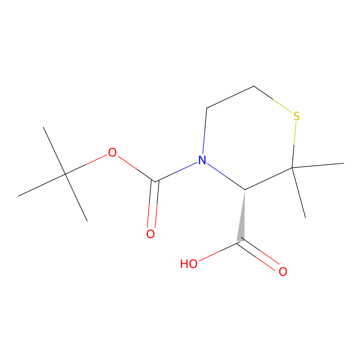 (3S)-4-[(tert-butoxy)carbonyl]-2,2-dimethylthiomorpholine-3-carboxylic acid molecular structure, CAS 2413847-14-8