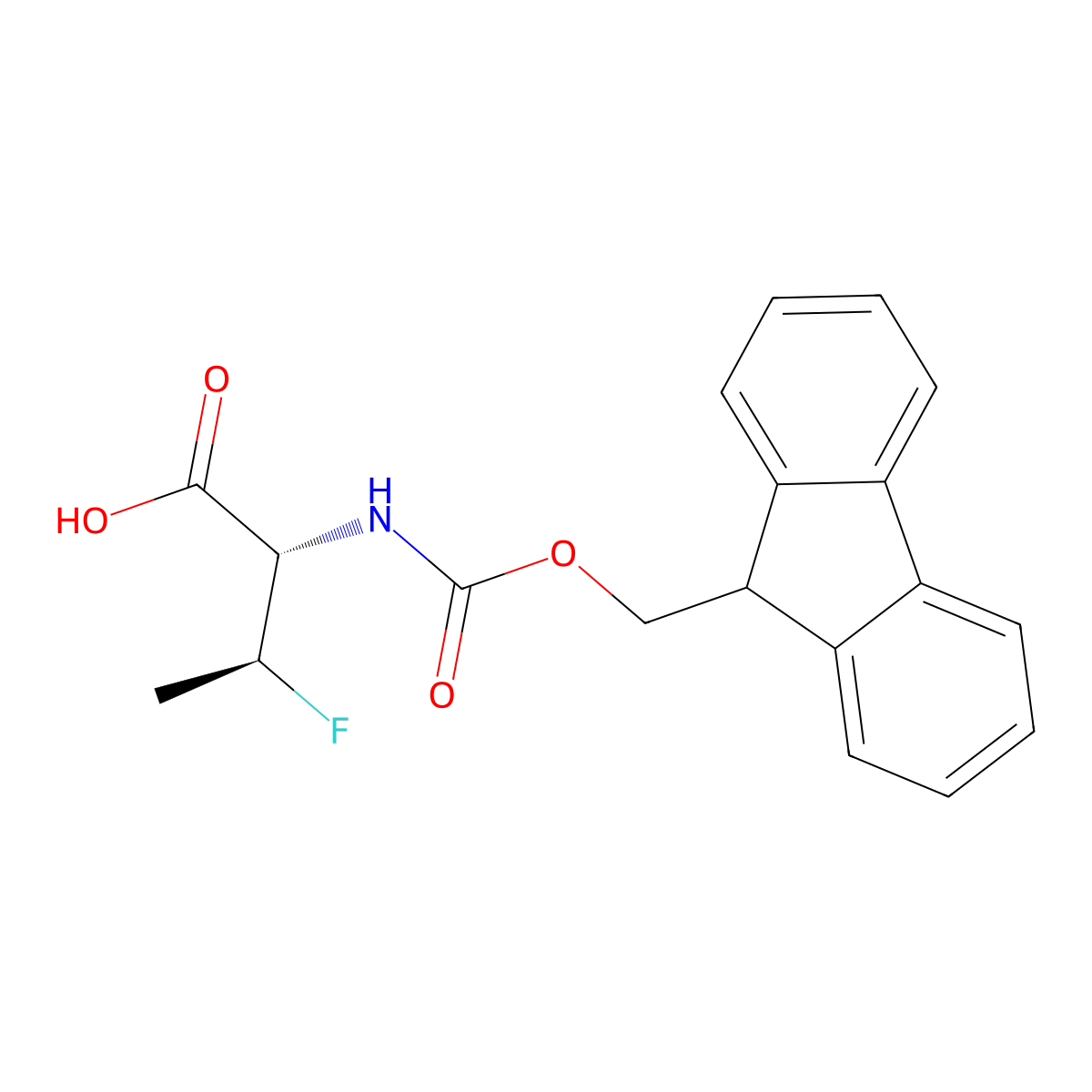 (2S,3S)-2-({[(9H-fluoren-9-yl)methoxy]carbonyl}amino)-3-fluorobutanoic acid molecular structure, CAS 2413847-28-4