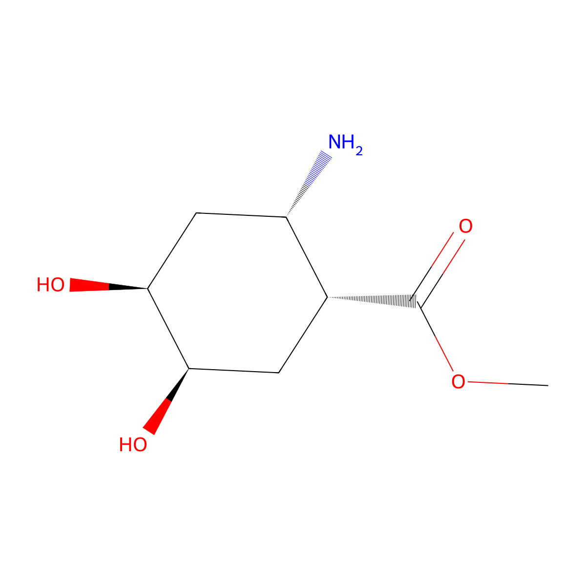 rac-methyl (1R,2S,4S,5R)-2-amino-4,5-dihydroxycyclohexane-1-carboxylate molecular structure, CAS 2413847-30-8