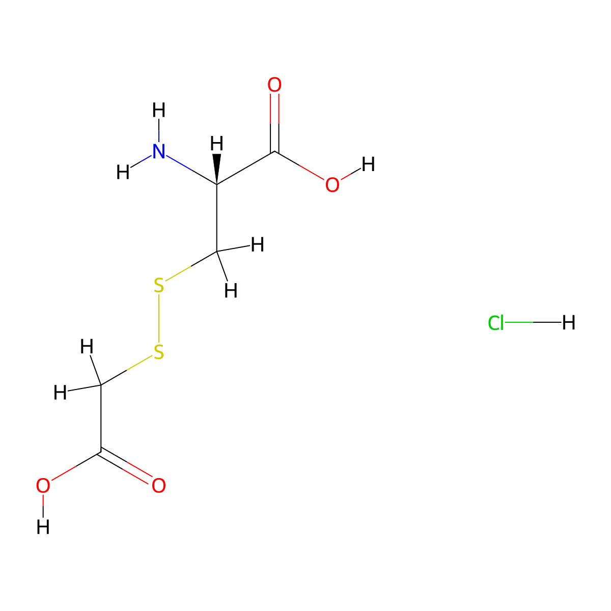 (2R)-2-amino-3-((carboxymethyl)disulfanyl)propanoic acid hydrochloride molecular structure, CAS 2413847-33-1