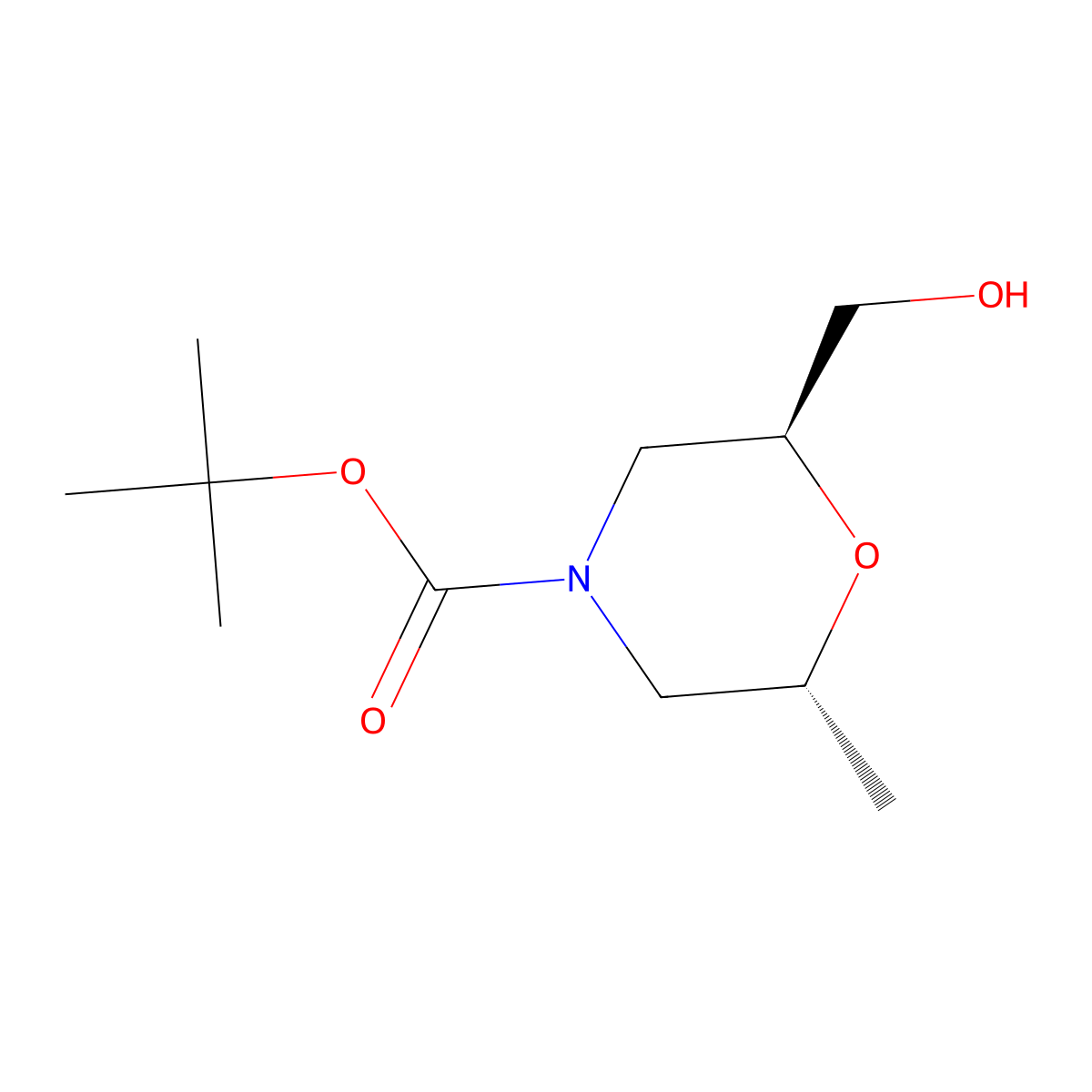 tert-butyl (2S,6R)-2-(hydroxymethyl)-6-methylmorpholine-4-carboxylate molecular structure, CAS 2413847-37-5