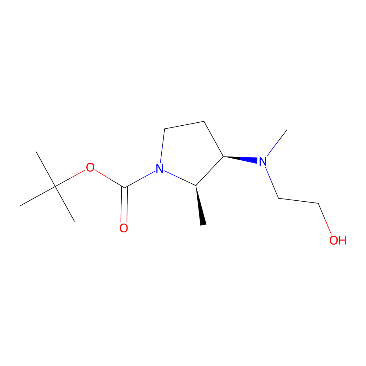 tert-butyl (2R,3R)-3-[(2-hydroxyethyl)(methyl)amino]-2-methylpyrrolidine-1-carboxylate molecular structure, CAS 2413847-40-0