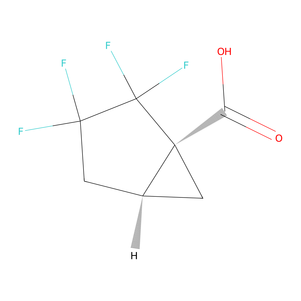 rac-(1R,5R)-2,2,3,3-tetrafluorobicyclo[3.1.0]hexane-1-carboxylic acid molecular structure, CAS 2413847-45-5