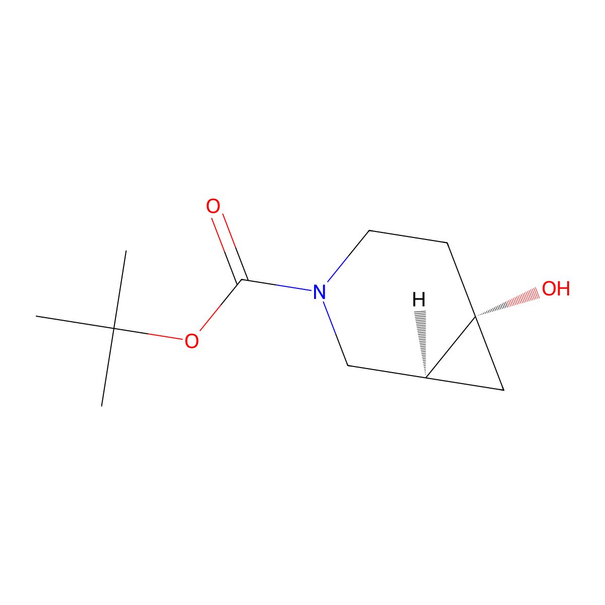 rac-tert-butyl (1R,6R)-6-hydroxy-3-azabicyclo[4.1.0]heptane-3-carboxylate molecular structure, CAS 2413847-46-6