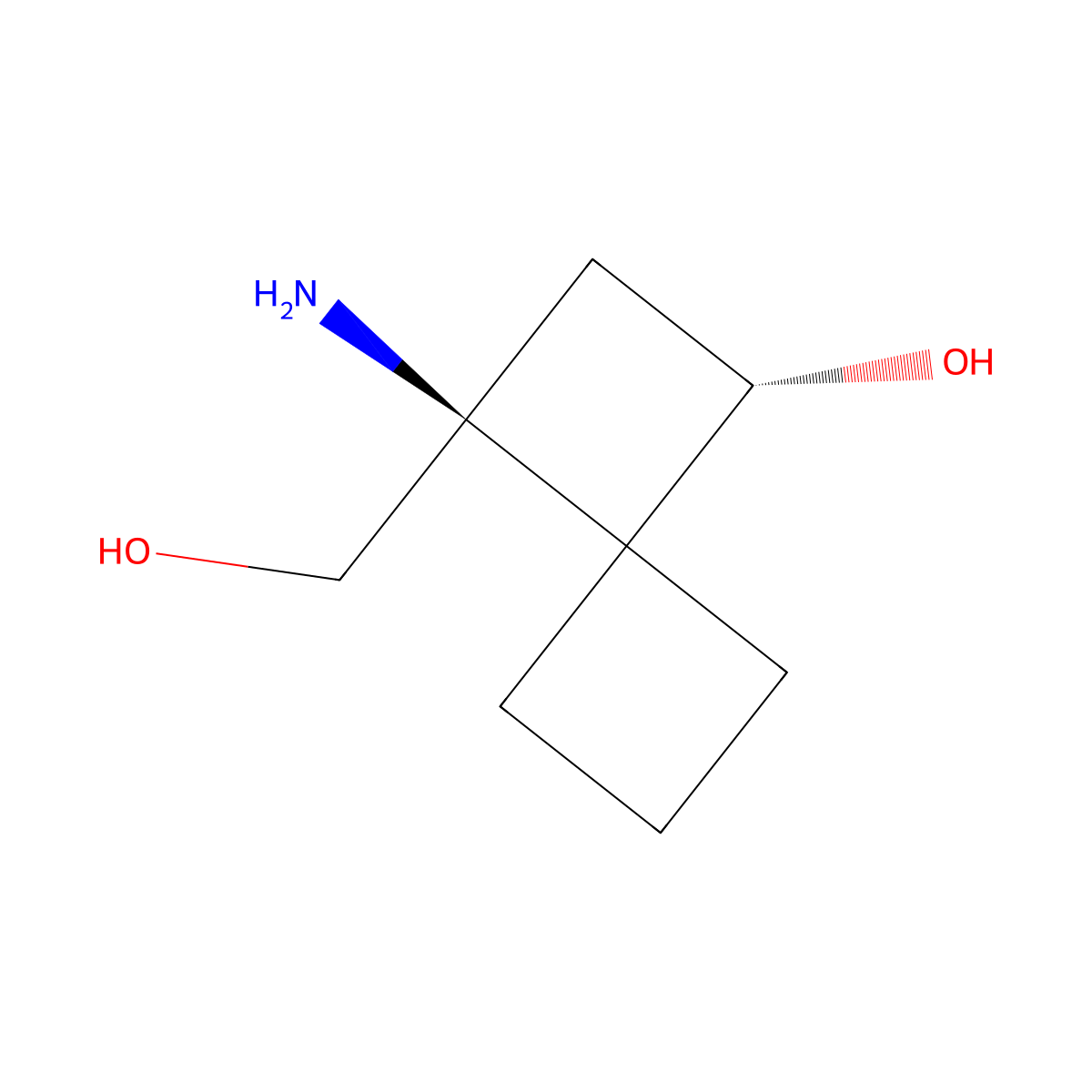 rac-(1R,3R)-3-amino-3-(hydroxymethyl)spiro[3.3]heptan-1-ol molecular structure, CAS 2413847-62-6