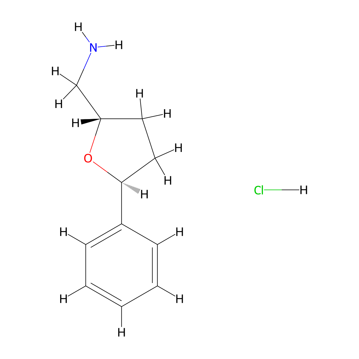 [(2S,5S)-5-Phenyloxolan-2-yl]methanamine;hydrochloride molecular structure, CAS 2413847-63-7