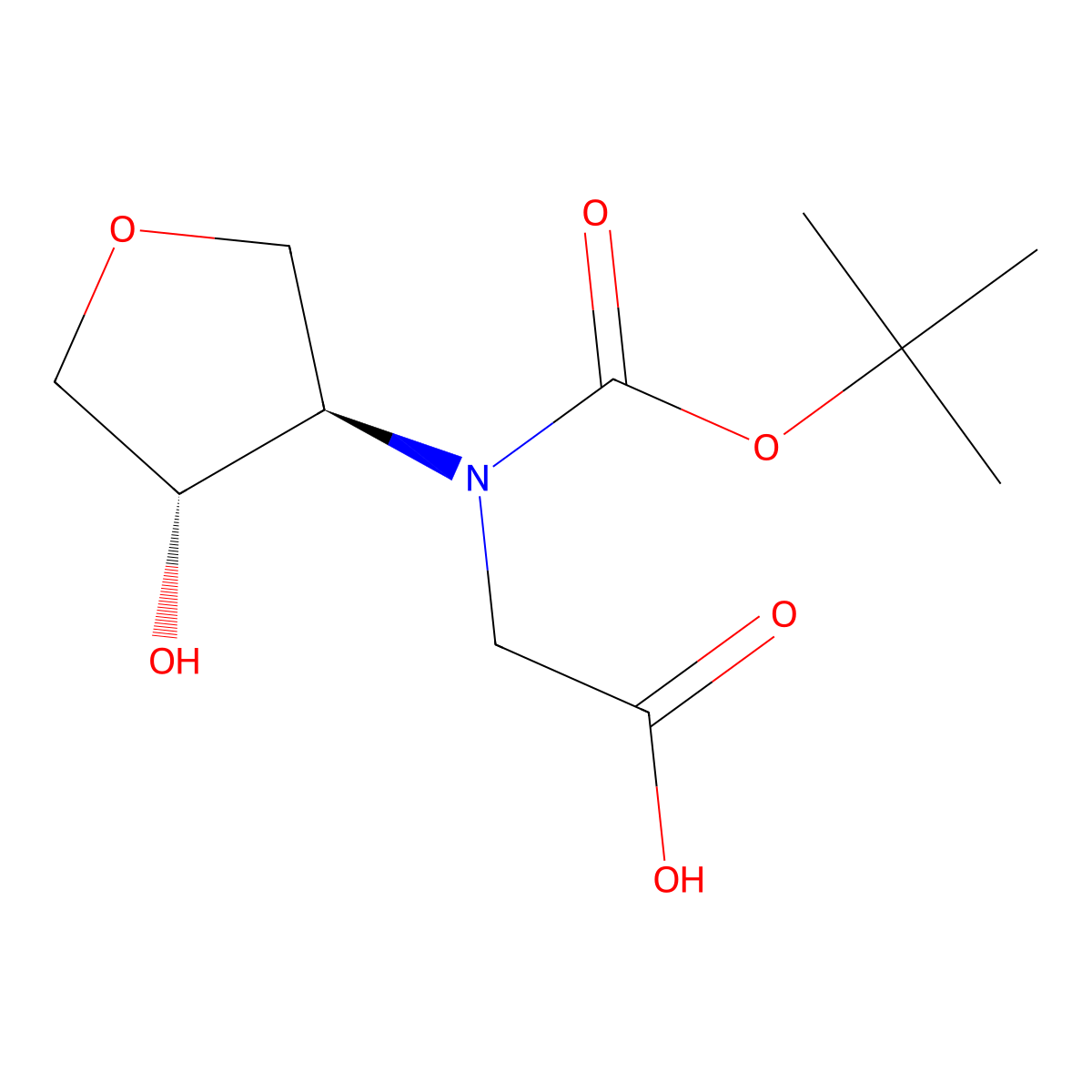 rac-2-{[(tert-butoxy)carbonyl][(3R,4S)-4-hydroxyoxolan-3-yl]amino}acetic acid molecular structure, CAS 2413847-70-6