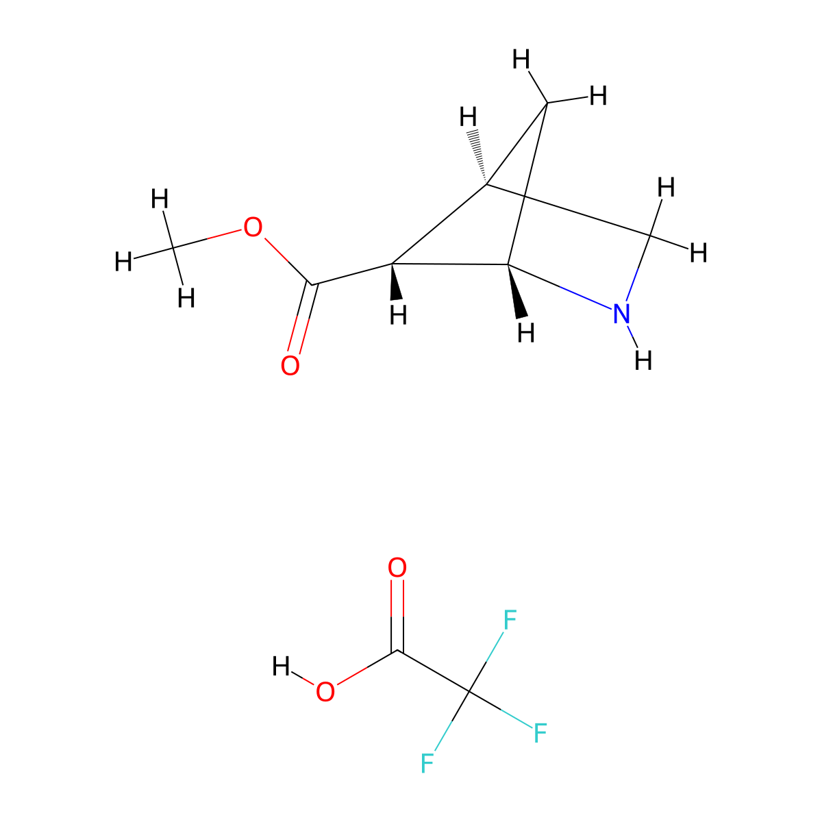 methyl (1S,4R,5R)-2-azabicyclo[2.1.1]hexane-5-carboxylate; trifluoroacetic acid molecular structure, CAS 2413847-78-4