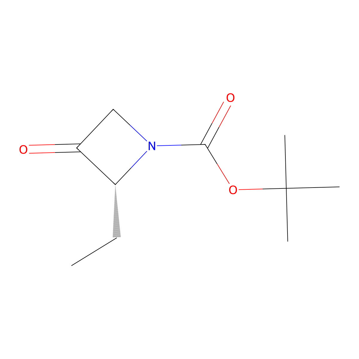 Tert-butyl (2R)-2-ethyl-3-oxoazetidine-1-carboxylate molecular structure, CAS 2413847-88-6