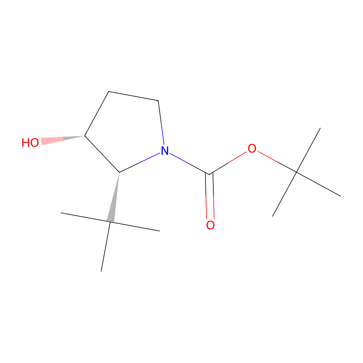 rac-tert-butyl (2R,3R)-2-tert-butyl-3-hydroxypyrrolidine-1-carboxylate molecular structure, CAS 2413847-93-3