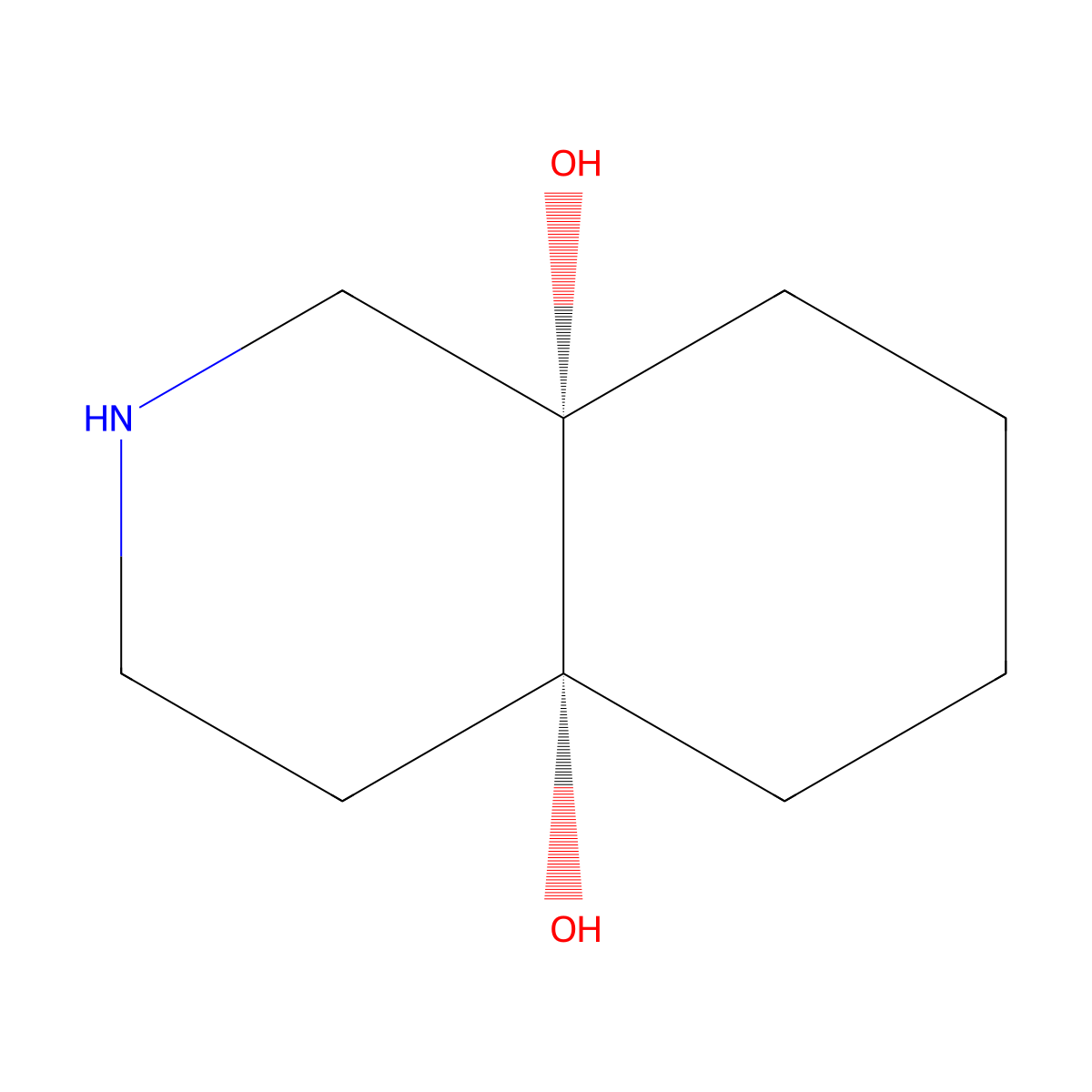 rac-(4aR,8aS)-decahydroisoquinoline-4a,8a-diol molecular structure, CAS 2413848-00-5