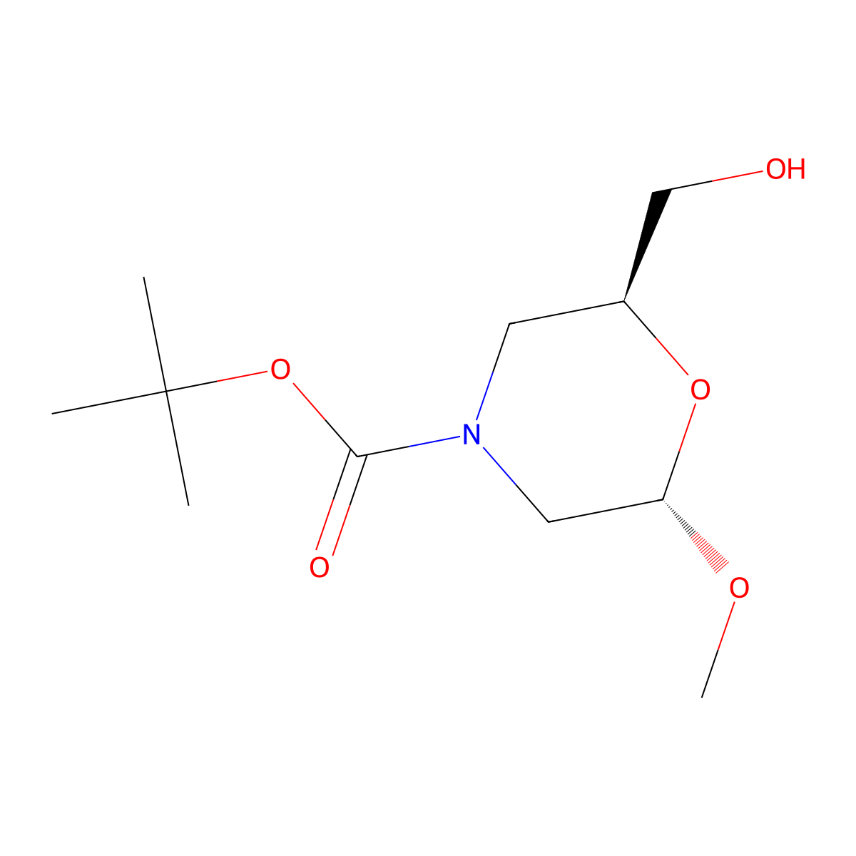 tert-butyl (2S,6S)-2-(hydroxymethyl)-6-methoxymorpholine-4-carboxylate molecular structure, CAS 2413848-08-3