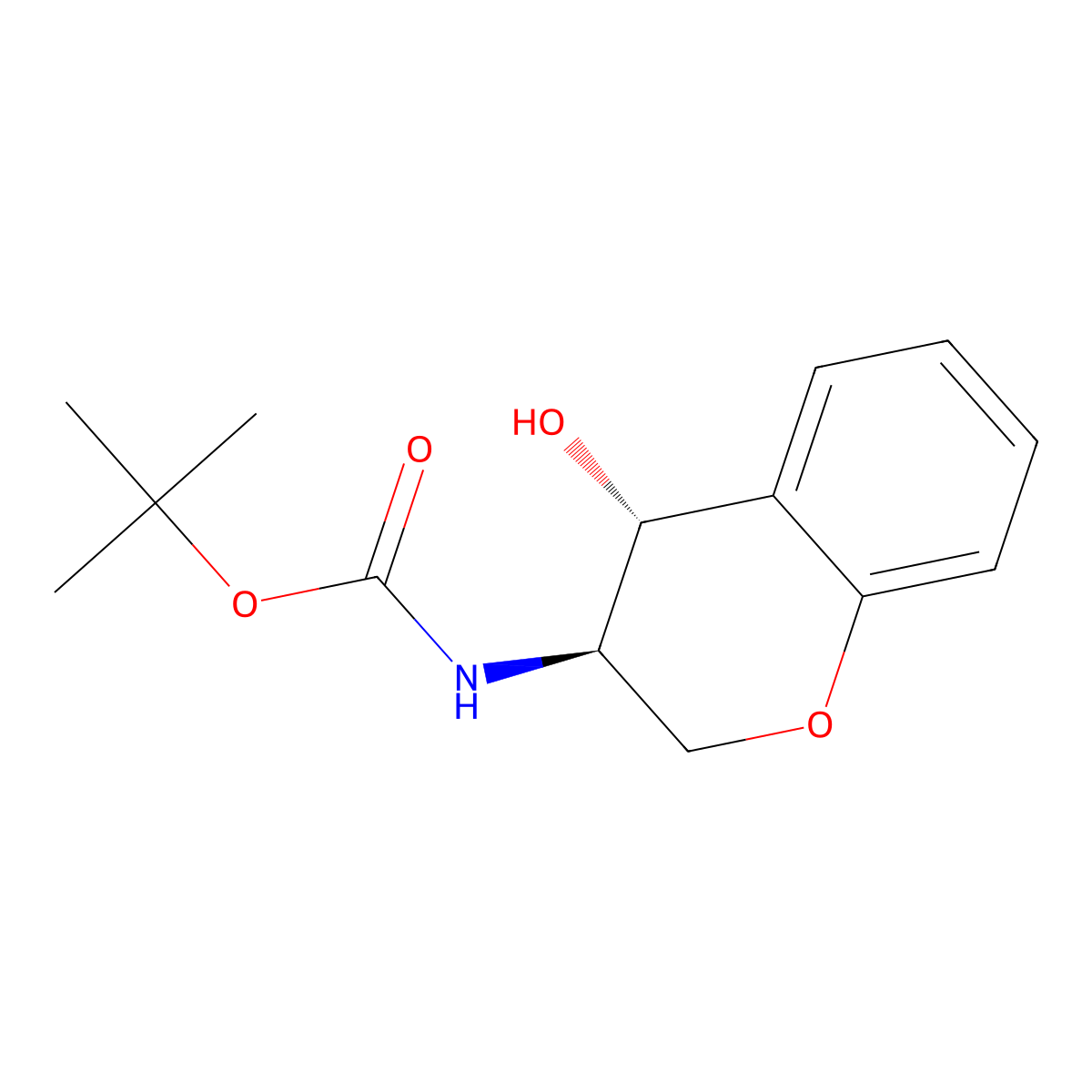 rac-tert-butyl N-[(3R,4R)-4-hydroxy-3,4-dihydro-2H-1-benzopyran-3-yl]carbamate molecular structure, CAS 2413848-12-9