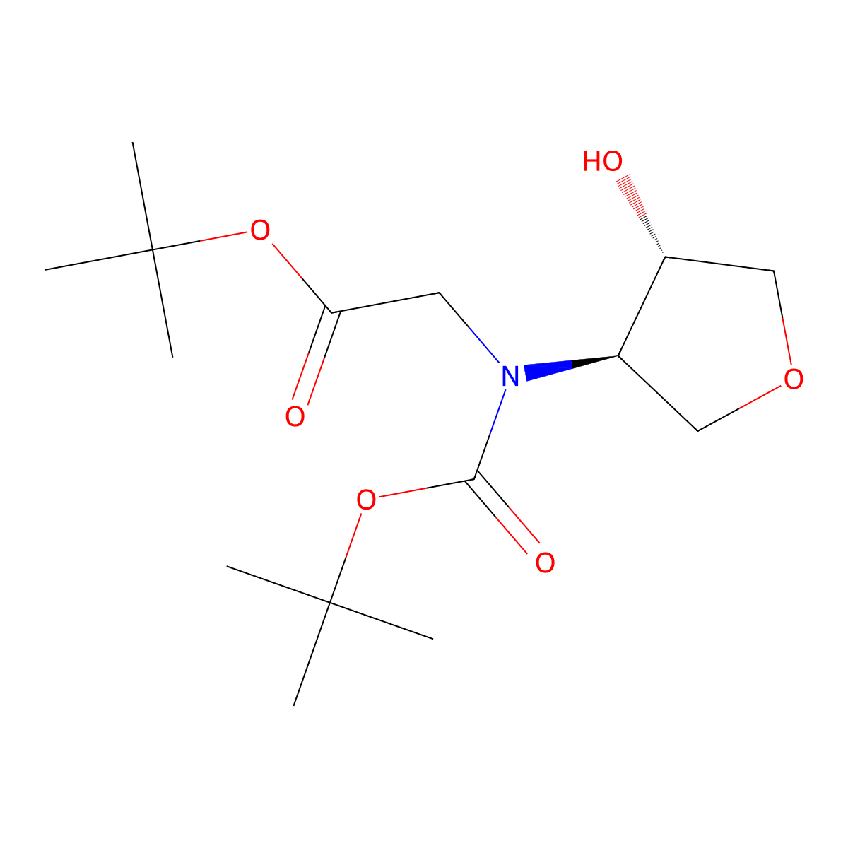 rac-tert-butyl 2-{[(tert-butoxy)carbonyl][(3R,4S)-4-hydroxyoxolan-3-yl]amino}acetate molecular structure, CAS 2413848-22-1