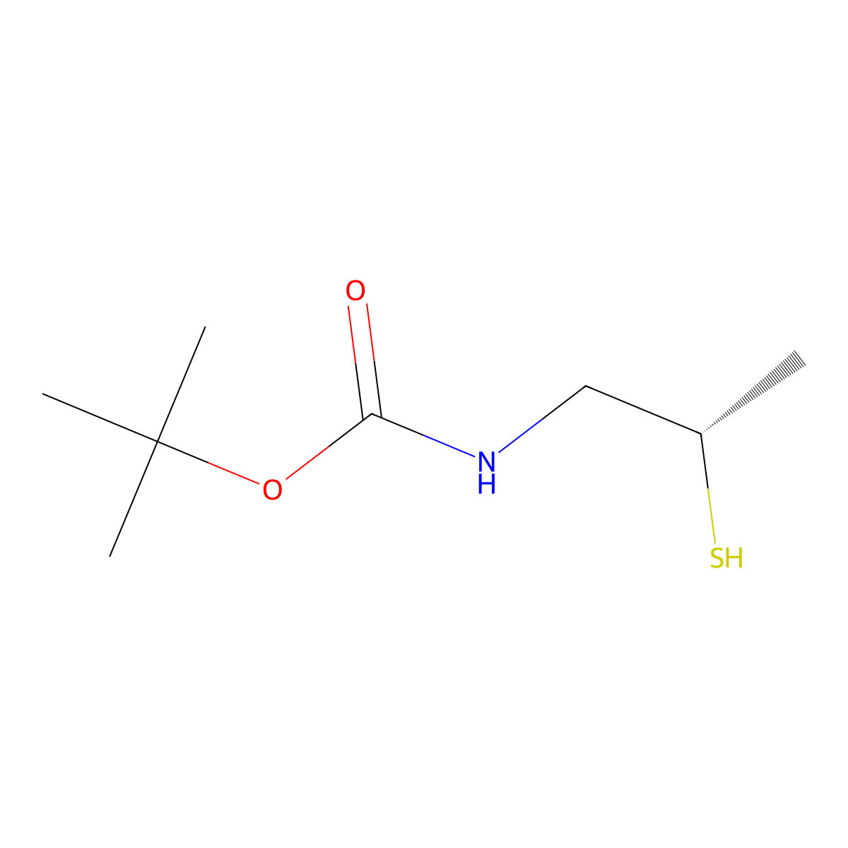 tert-butyl N-[(2S)-2-sulfanylpropyl]carbamate molecular structure, CAS 2413848-34-5