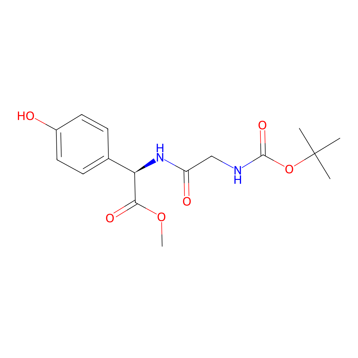 methyl (2R)-2-(2-{[(tert-butoxy)carbonyl]amino}acetamido)-2-(4-hydroxyphenyl)acetate molecular structure, CAS 2413848-42-5