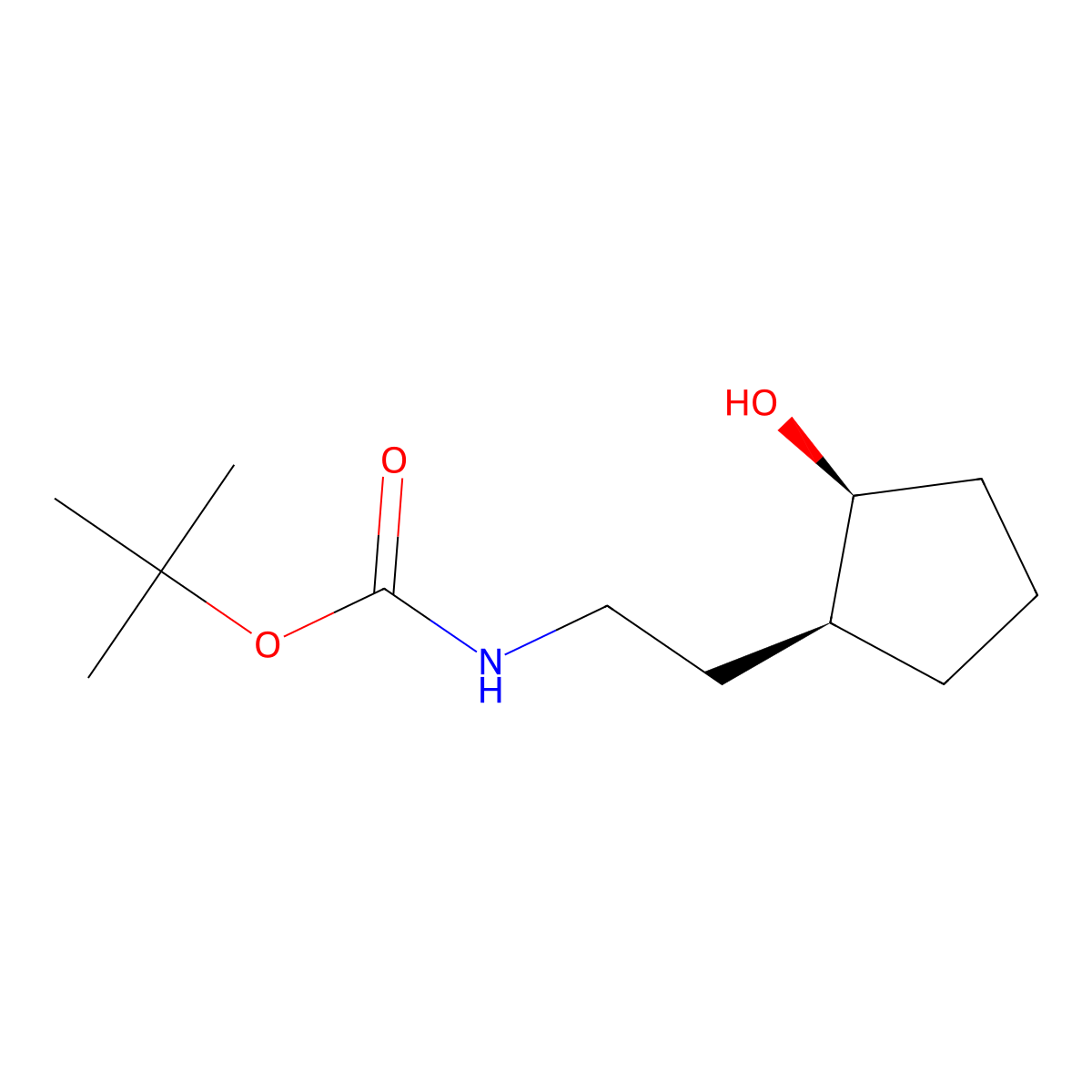 rac-tert-butyl N-{2-[(1R,2R)-2-hydroxycyclopentyl]ethyl}carbamate molecular structure, CAS 2413848-49-2