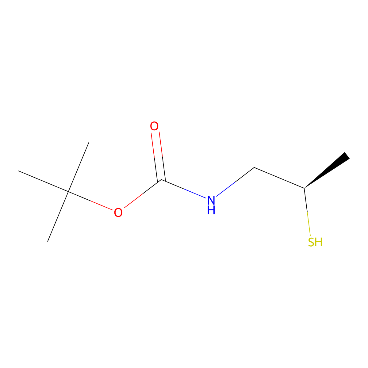 tert-butyl N-[(2R)-2-sulfanylpropyl]carbamate molecular structure, CAS 2413848-73-2