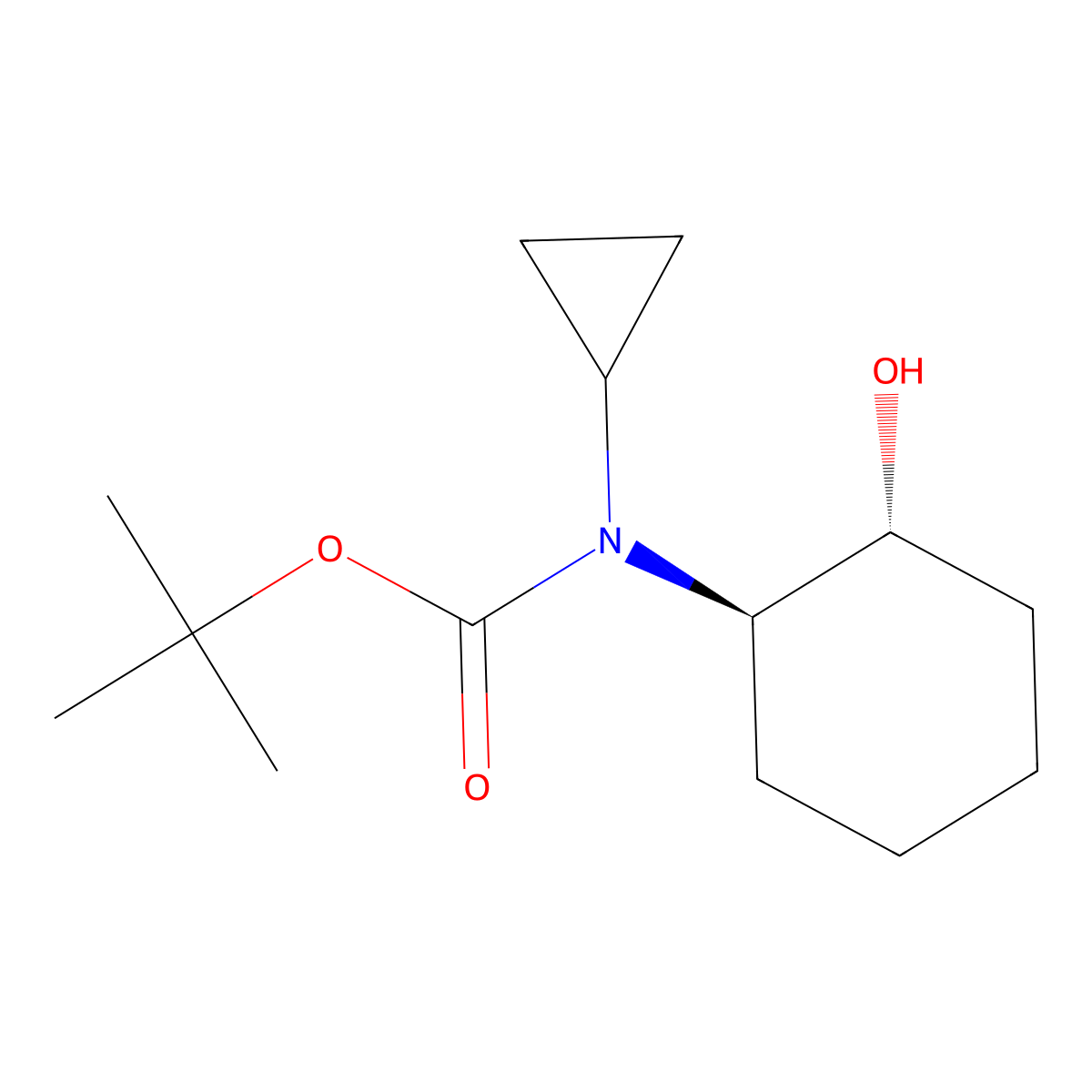 rac-tert-butyl N-cyclopropyl-N-[(1R,2R)-2-hydroxycyclohexyl]carbamate molecular structure, CAS 2413848-77-6
