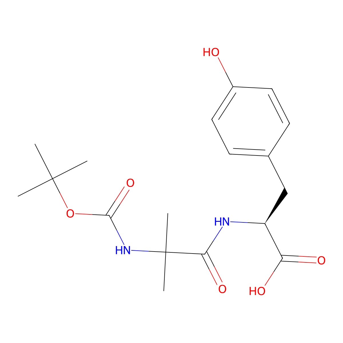 (2S)-2-(2-{[(tert-butoxy)carbonyl]amino}-2-methylpropanamido)-3-(4-hydroxyphenyl)propanoic acid molecular structure, CAS 2413848-81-2