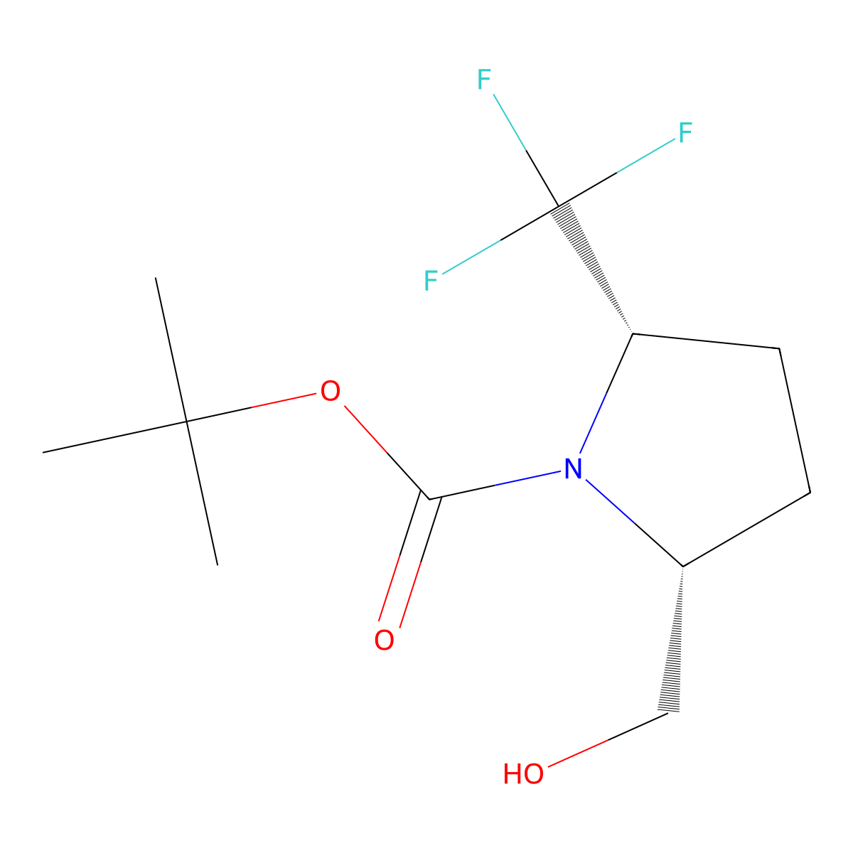 [(2R,5S)-1-Boc-5-(trifluoromethyl)pyrrolidin-2-YL]methanol molecular structure, CAS 2413848-88-9