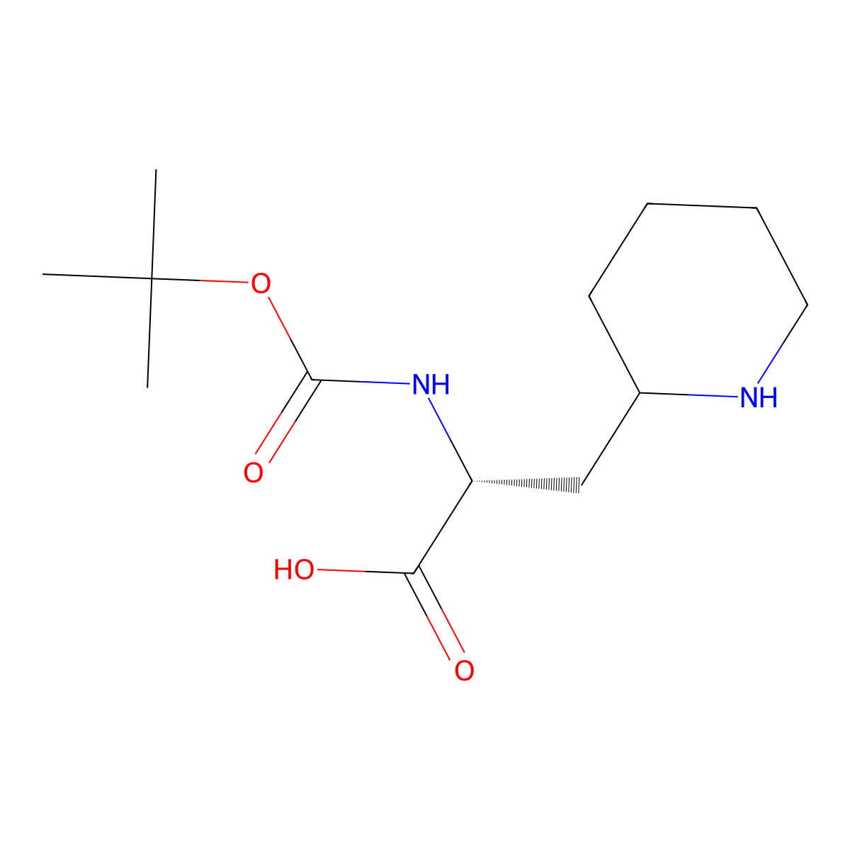 (2R)-2-{[(tert-butoxy)carbonyl]amino}-3-(piperidin-2-yl)propanoic acid molecular structure, CAS 2413864-24-9