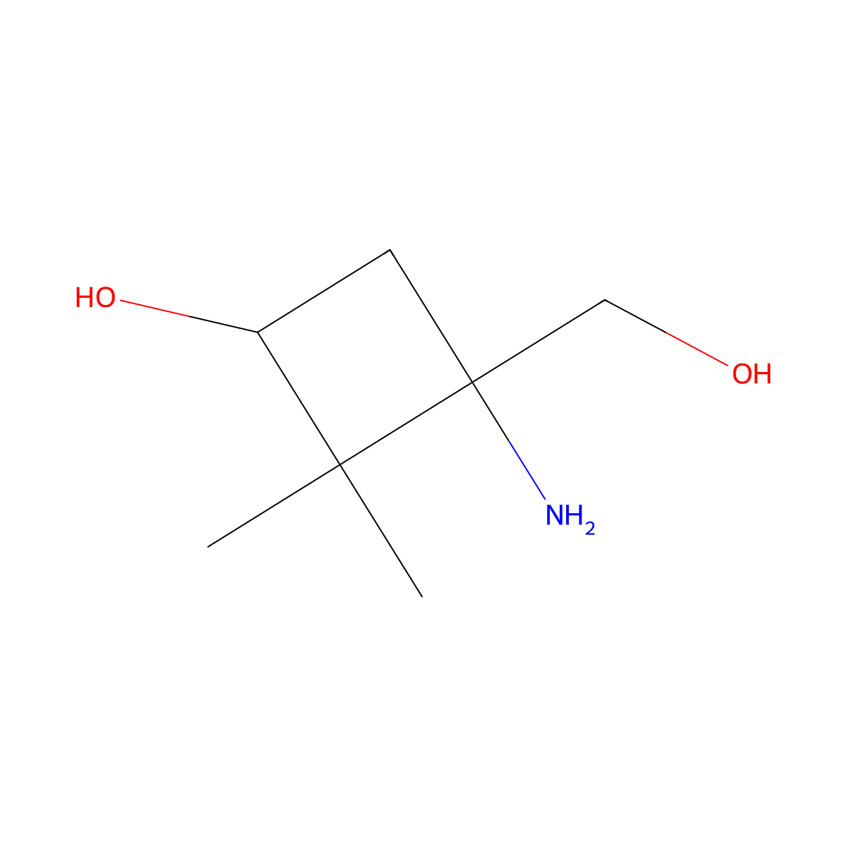 3-Amino-3-(hydroxymethyl)-2,2-dimethylcyclobutan-1-ol molecular structure, CAS 2413866-55-2